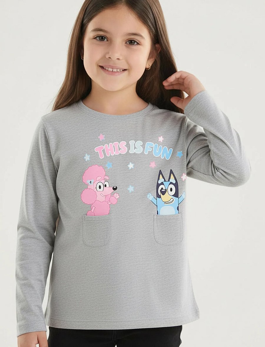 Bluey - TSHIRT - pitkähihaiset t-paidat - lgrey - 0