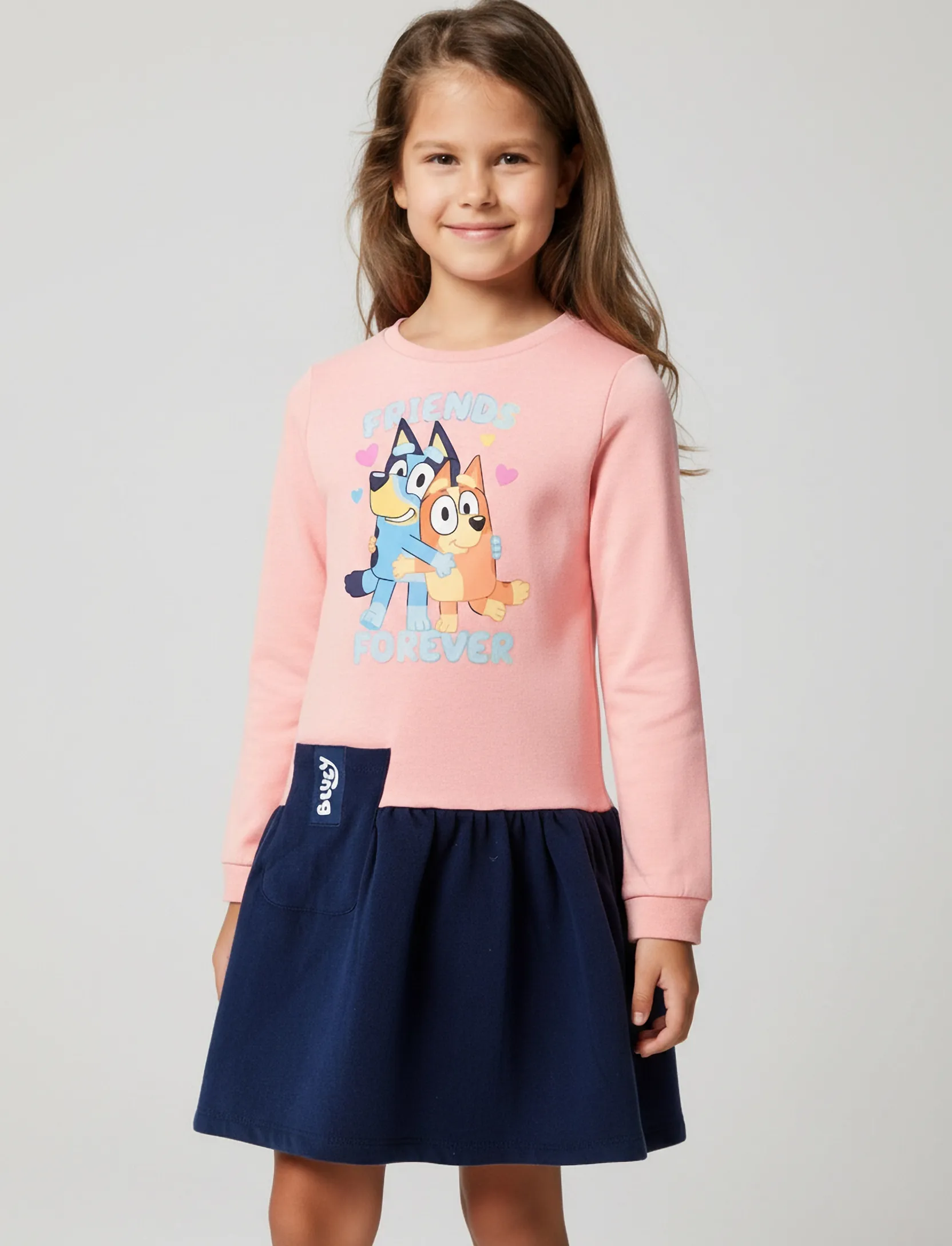 Bluey Dress, 98, Casual Dresses, Rosa - Long-sleeved Kinder