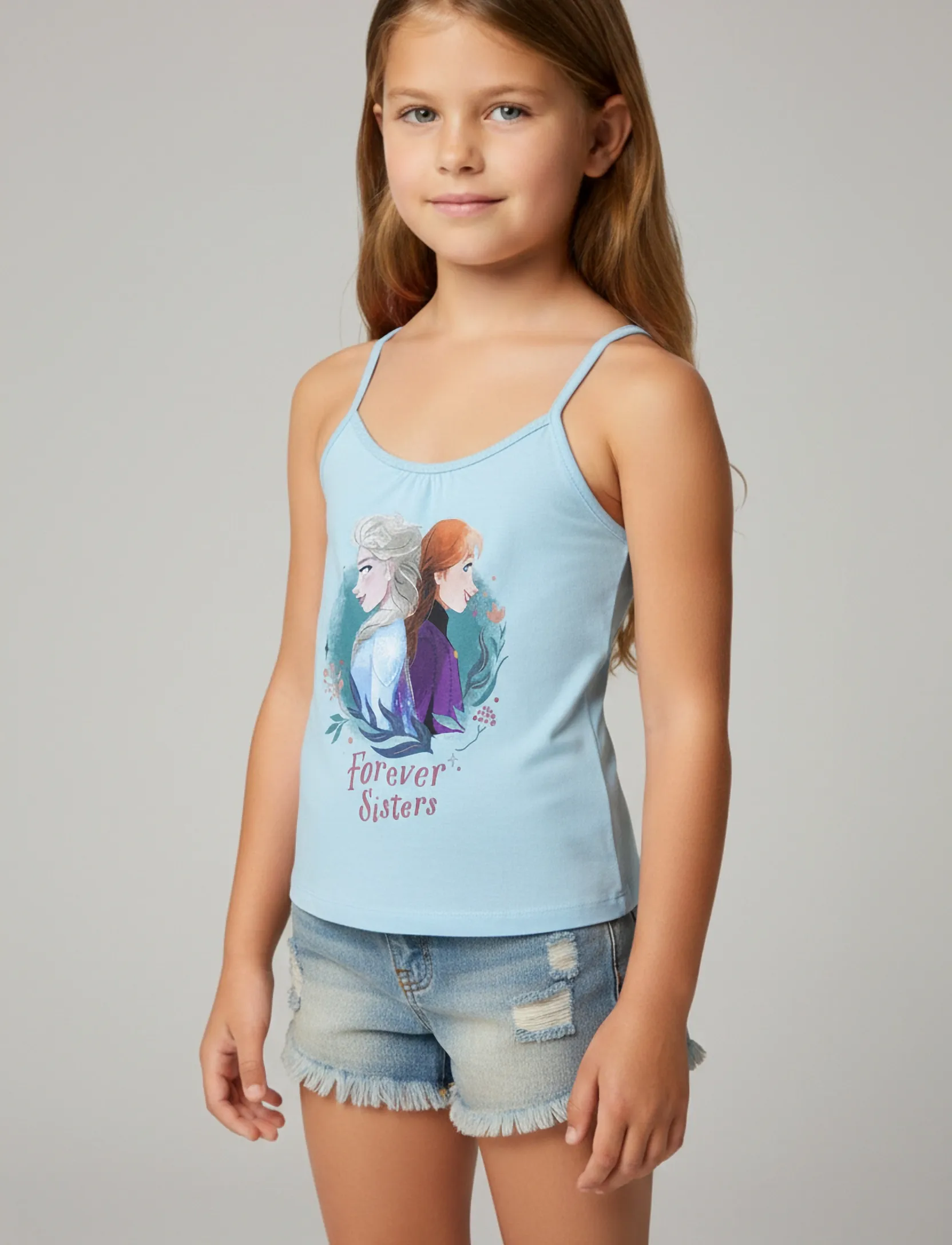 Frost Tshirt, 128, T-shirts, Blau - Sleeveless, Kinder