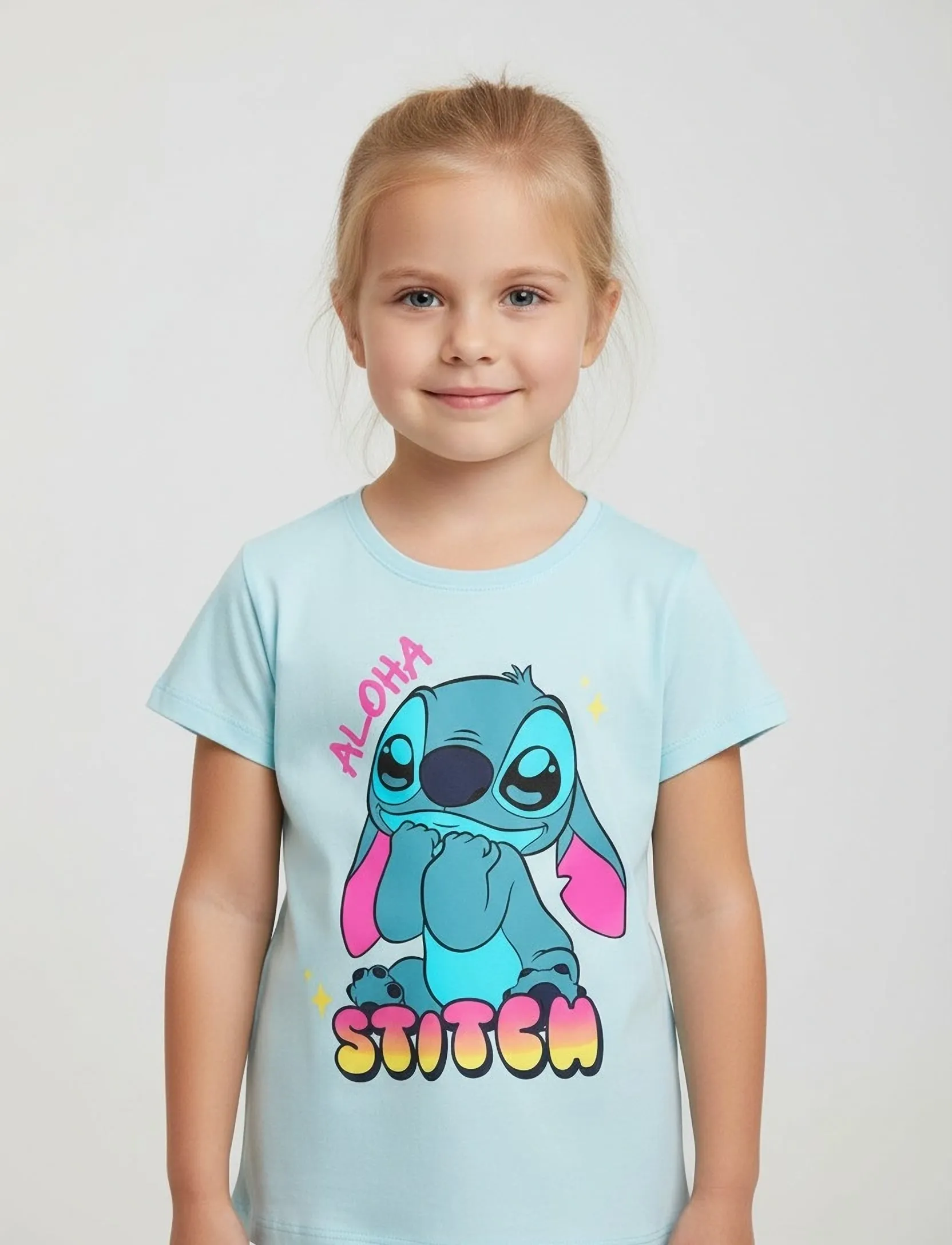 Lilo & Stitch Tshirt, 116, Blue, T-Shirts > Kortærmede, Børn