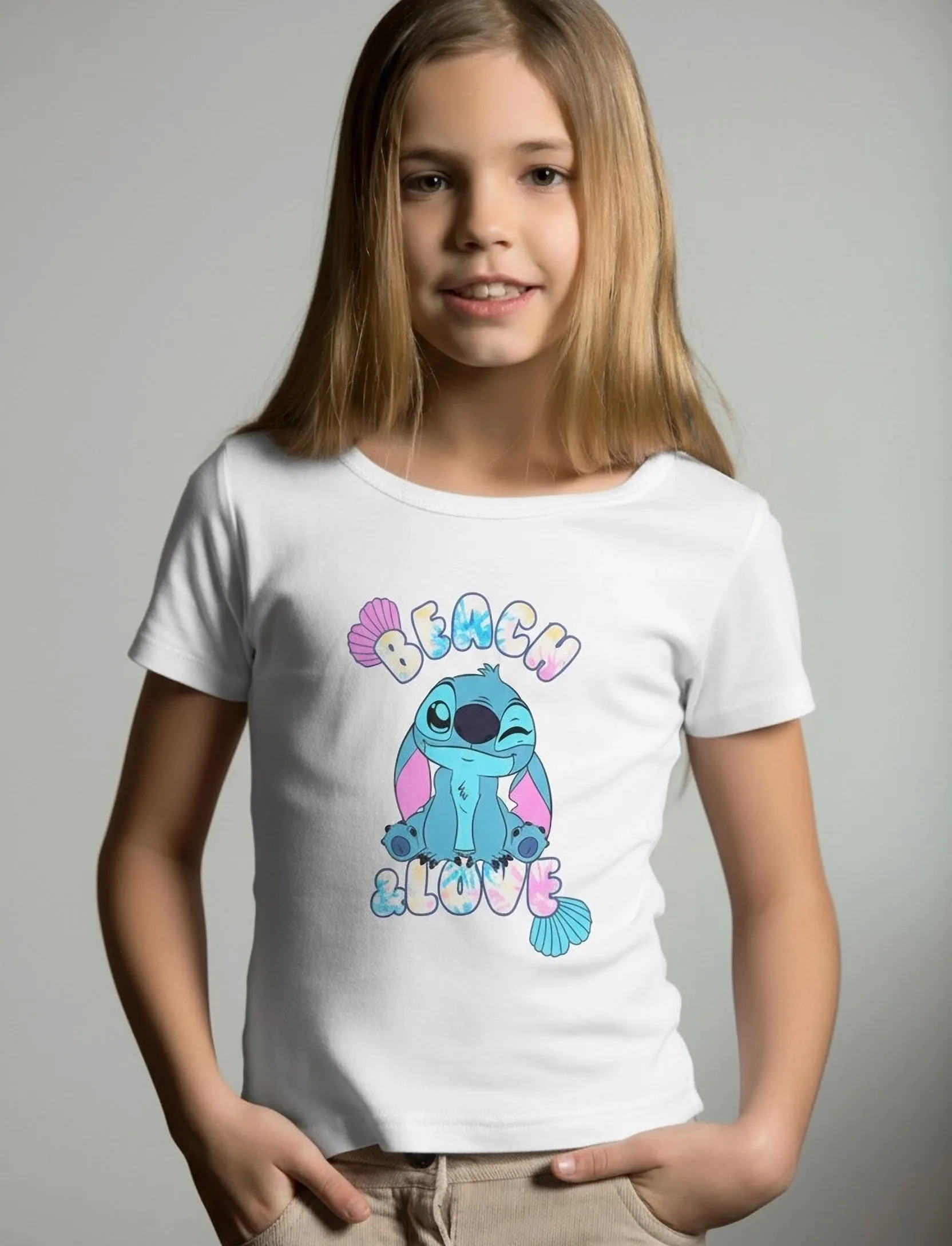 Lilo & Stitch Tshirt, 128, White, T-Shirts > Kortærmede, Børn