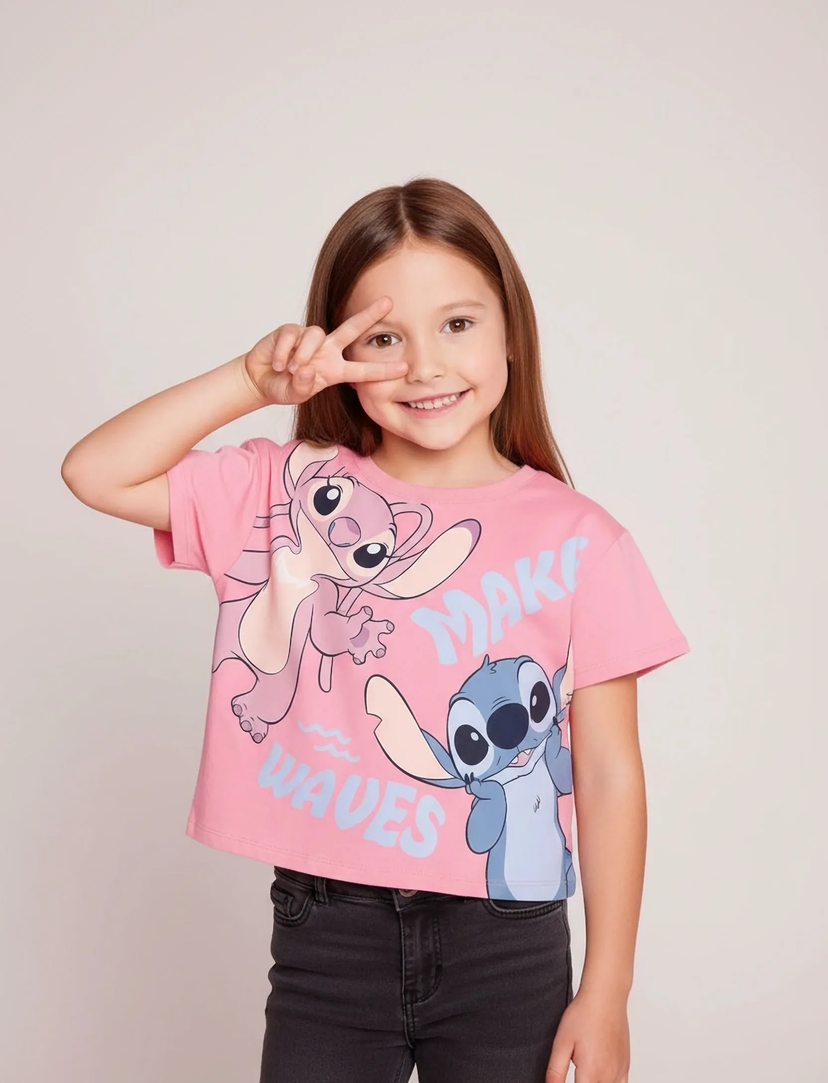 Lilo & Stitch Tshirt, 98, Pink, T-Shirts > Kortærmede, Børn