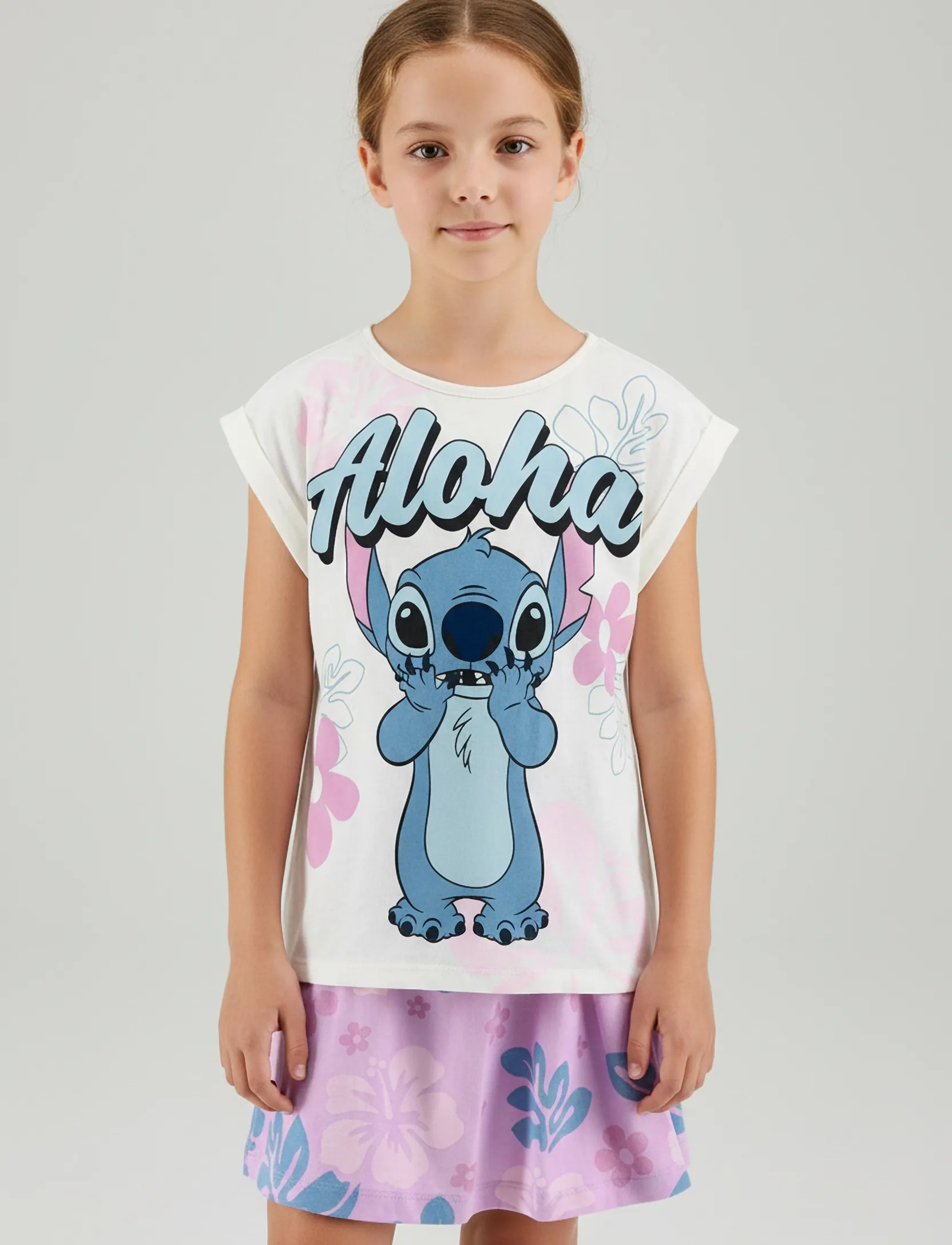 Lilo & Stitch SET - Sets mit kurzärmeligem T-Shirt - OWHITE / purple