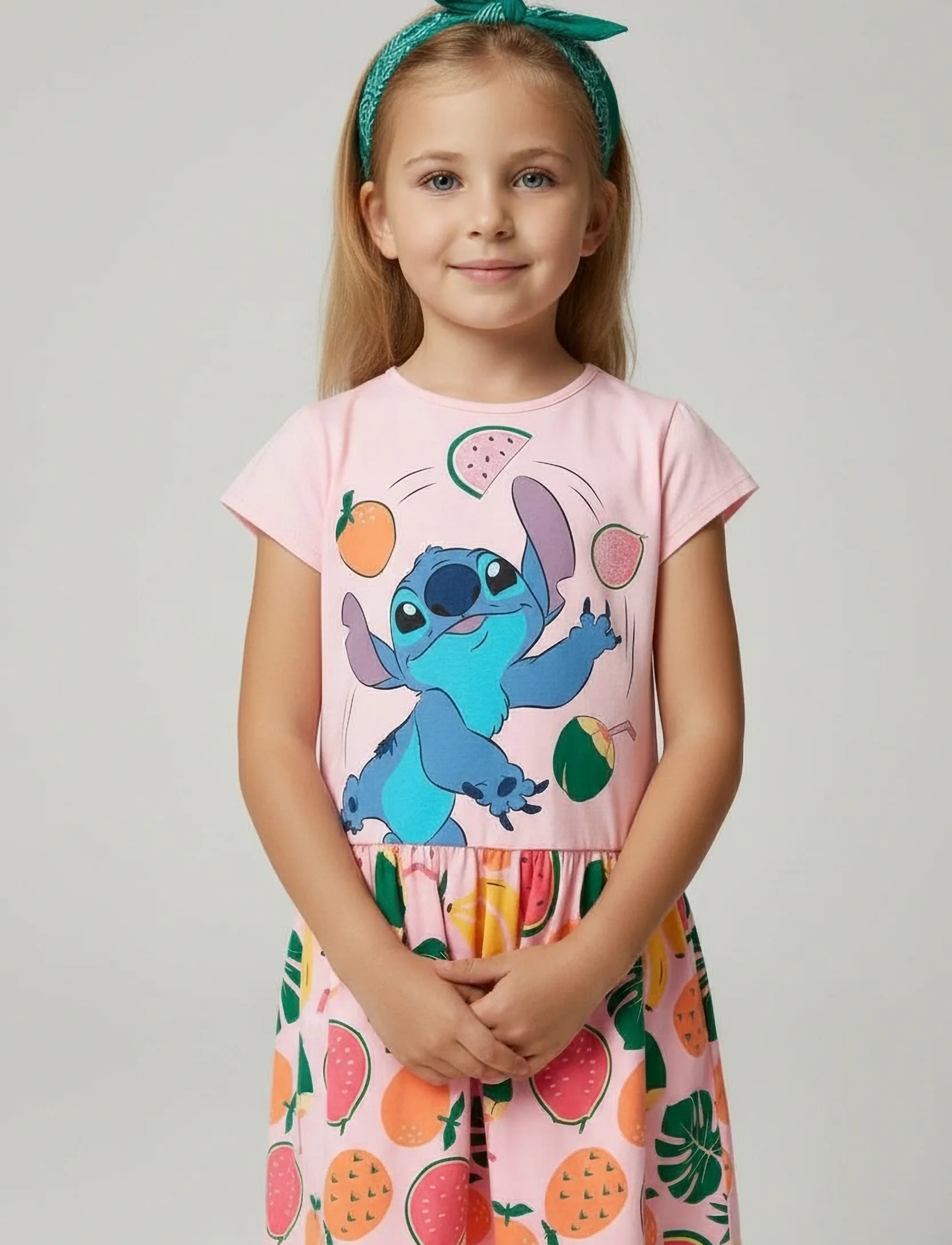 Lilo & Stitch Dress, Børn, Børnekjole Med Print, Pink, Str: 104