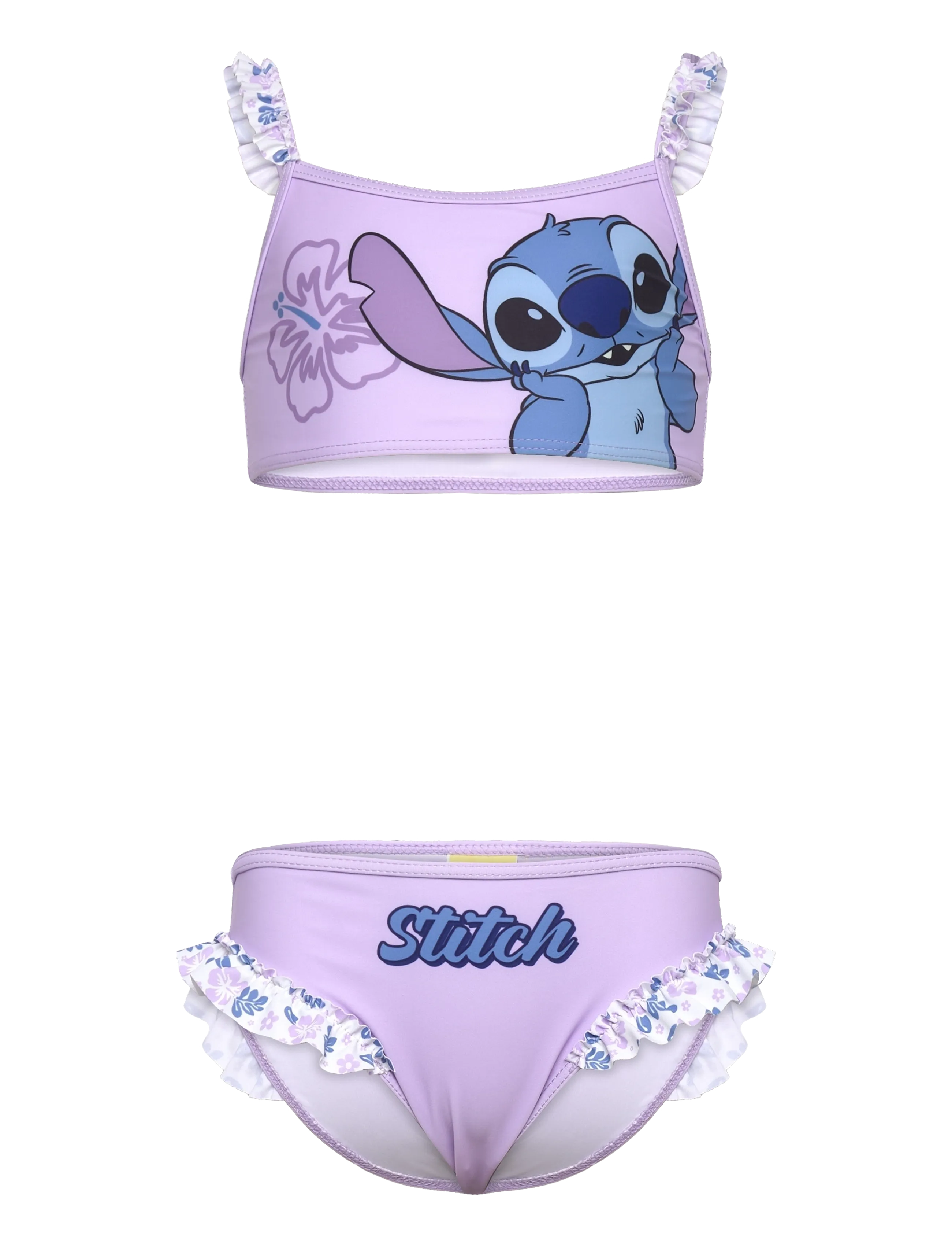 Lilo & Stitch Swimwear, Børn, Børne Flæse Bikini Sæt, Lila, Str: 98