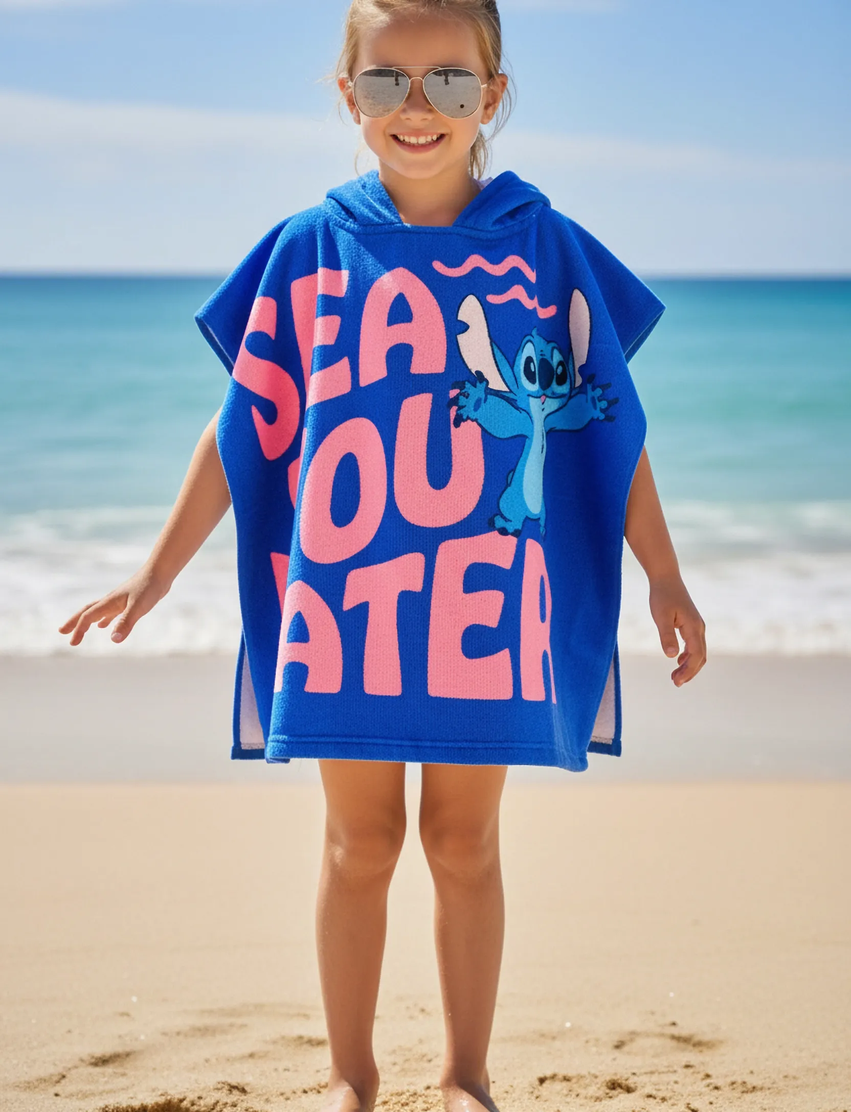 Lilo & Stitch Towel, One Size, Blue, Badetøj > Swim Overdele, Børn