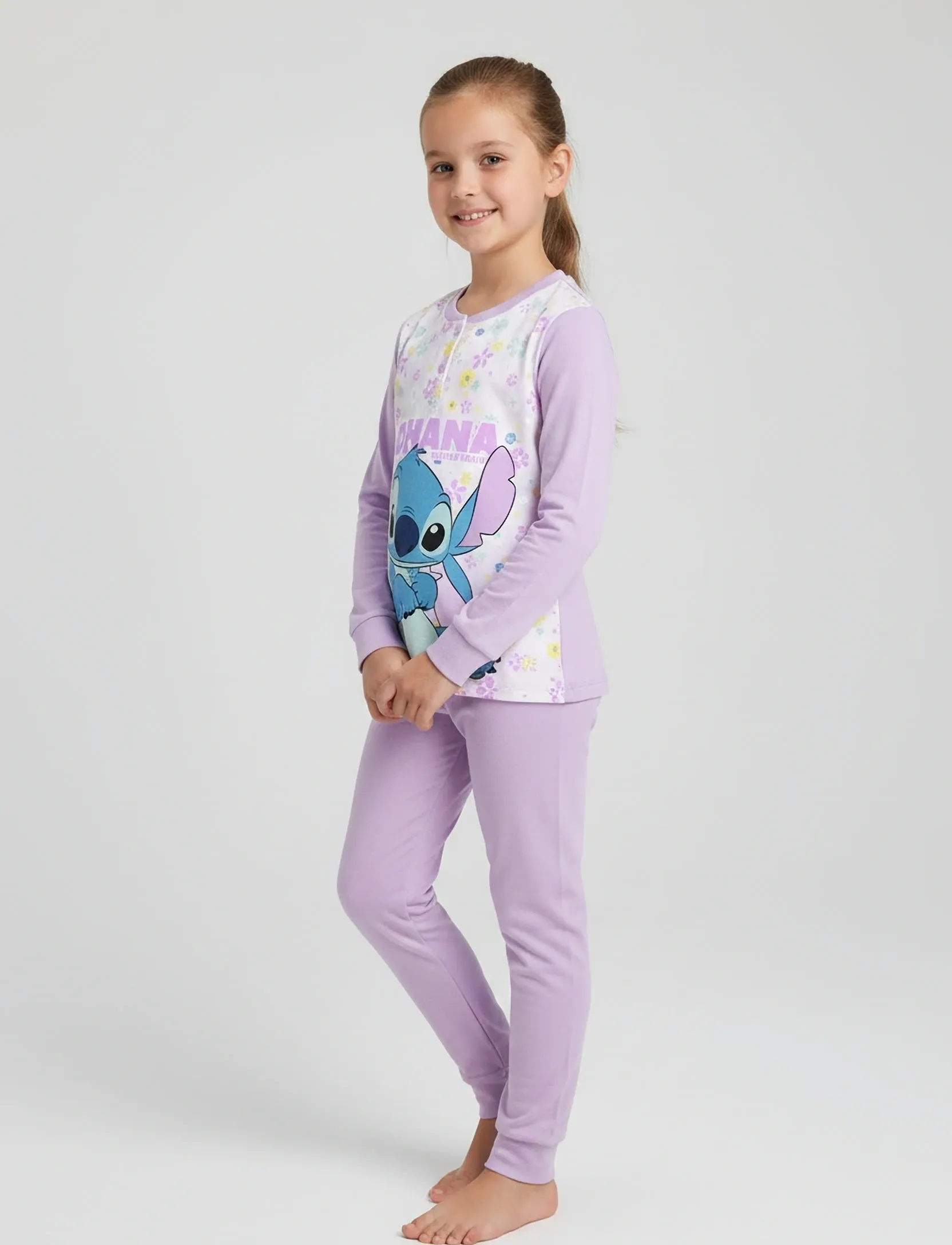 Lilo & Stitch Long Pyjama In Box, Børn, Langt Pyjamassæt, Lila, Str: 122