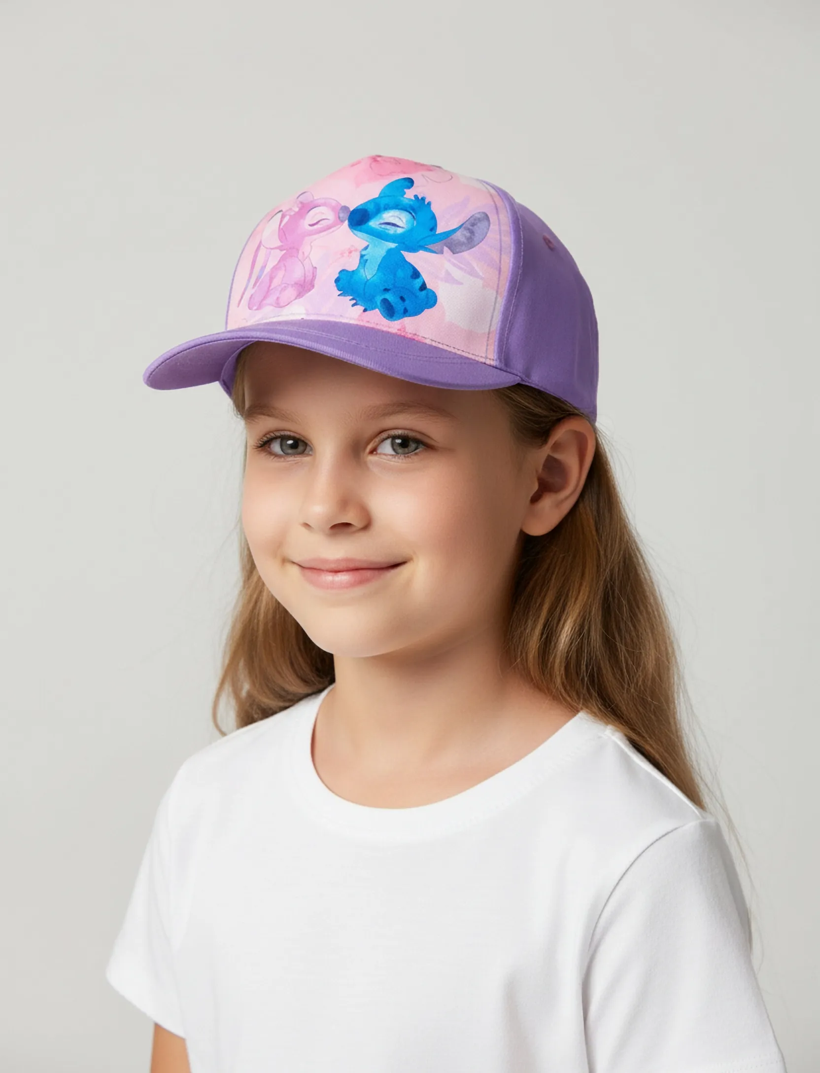 Lilo & Stitch Cap, Børn, Karakter Kasket, Lila, Str: 52