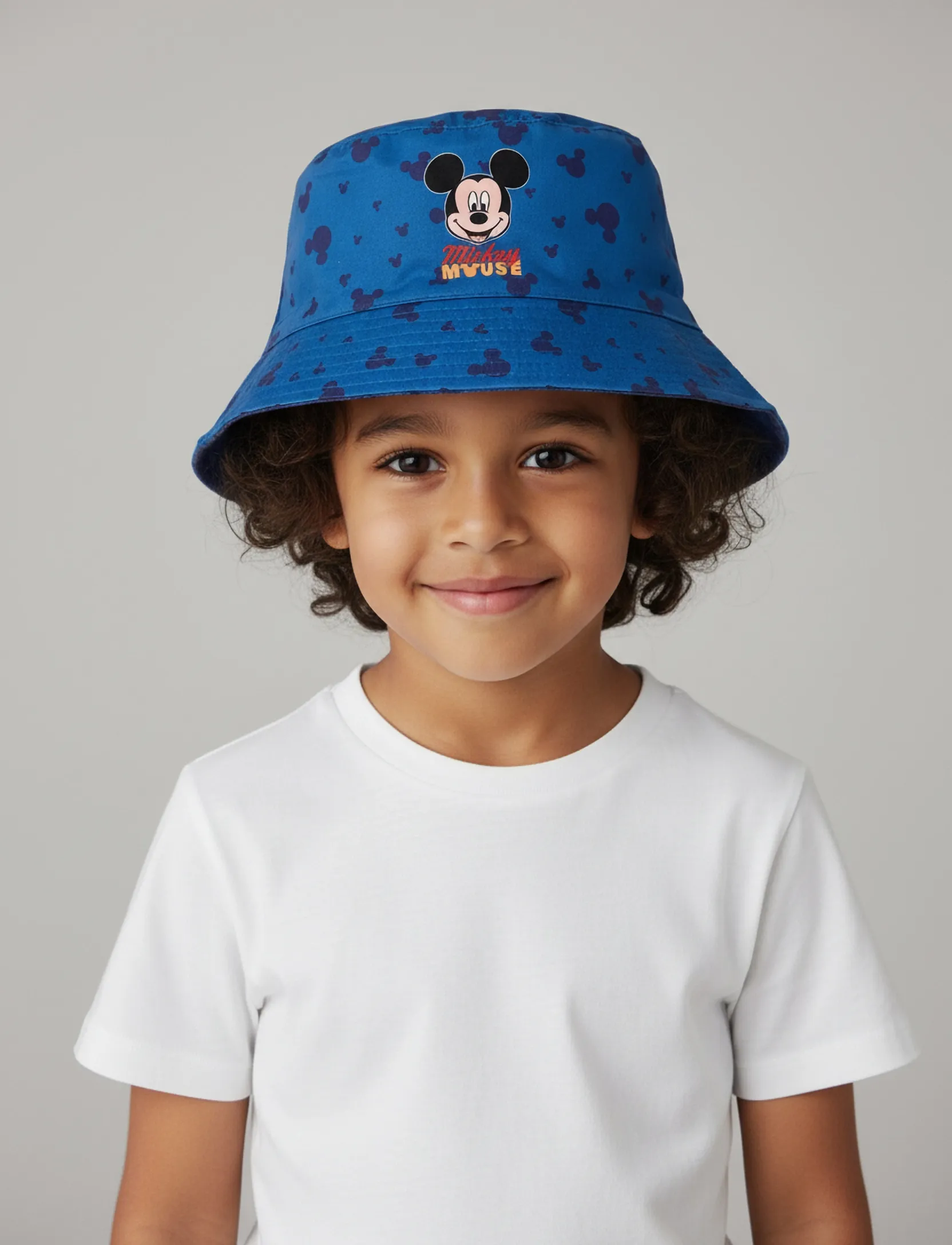 Mickey Mouse Bob, Børn, Mickey Mouse Stribet Bøllehat, Blå, Str: 54