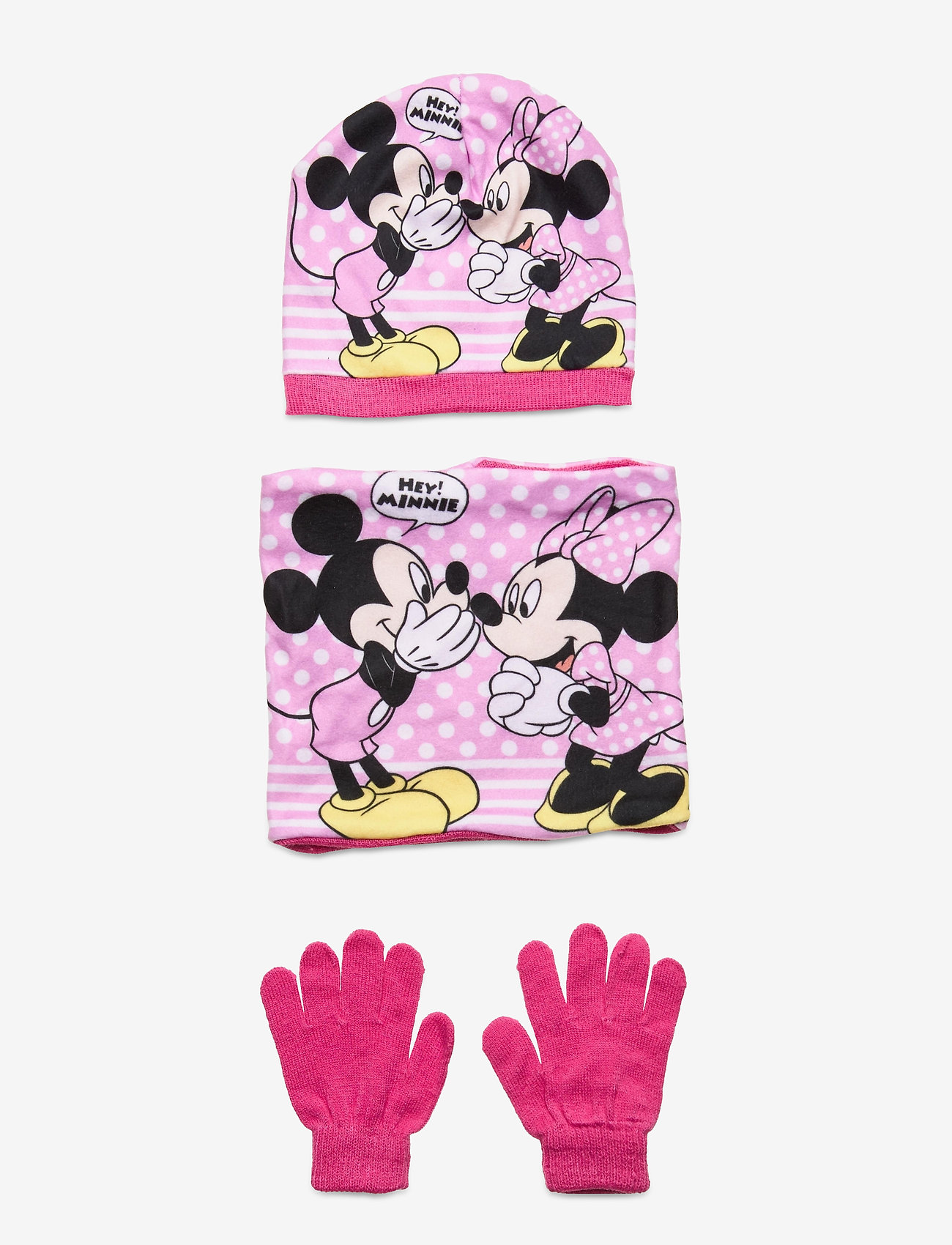 Disney - SET 3 PCS SCARF GLOVES HAT - pink - 0
