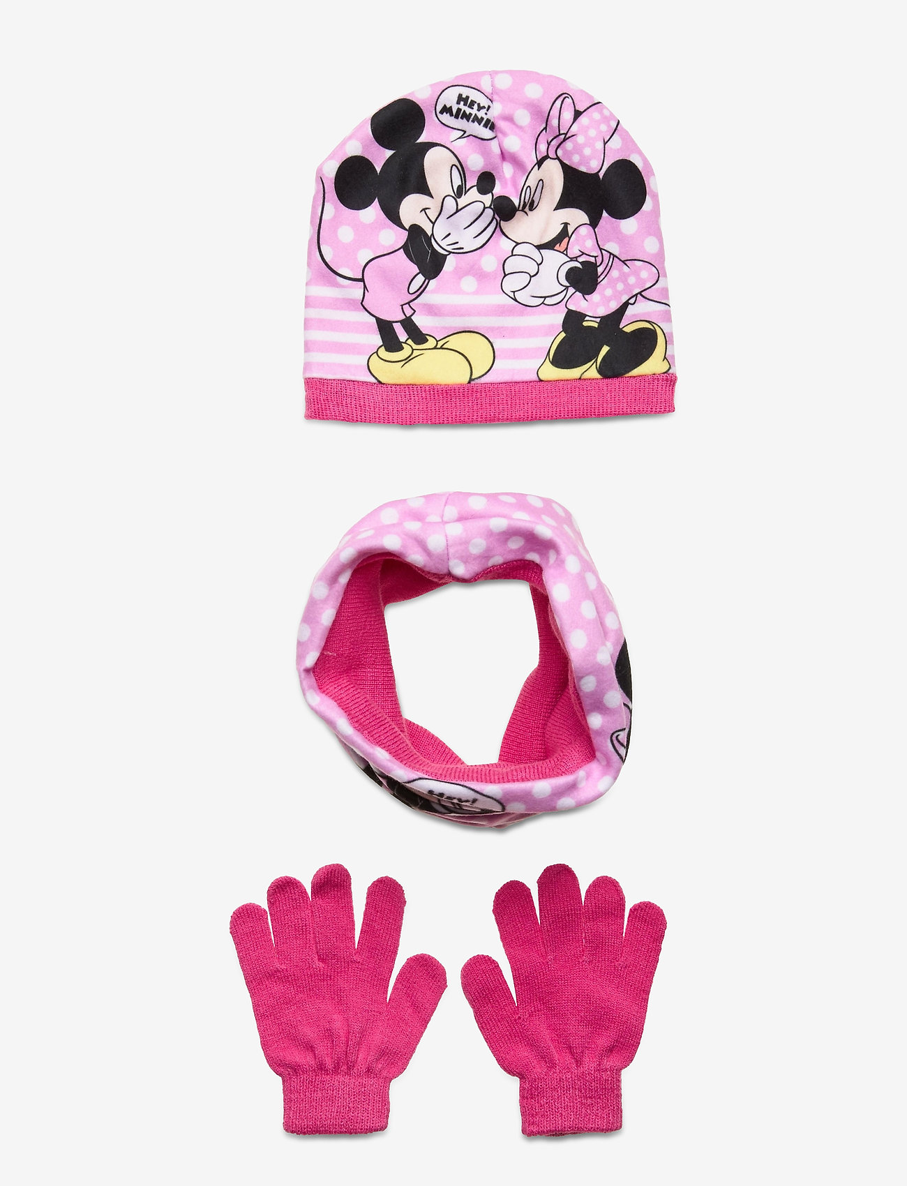 Disney - SET 3 PCS SCARF GLOVES HAT - pink - 1