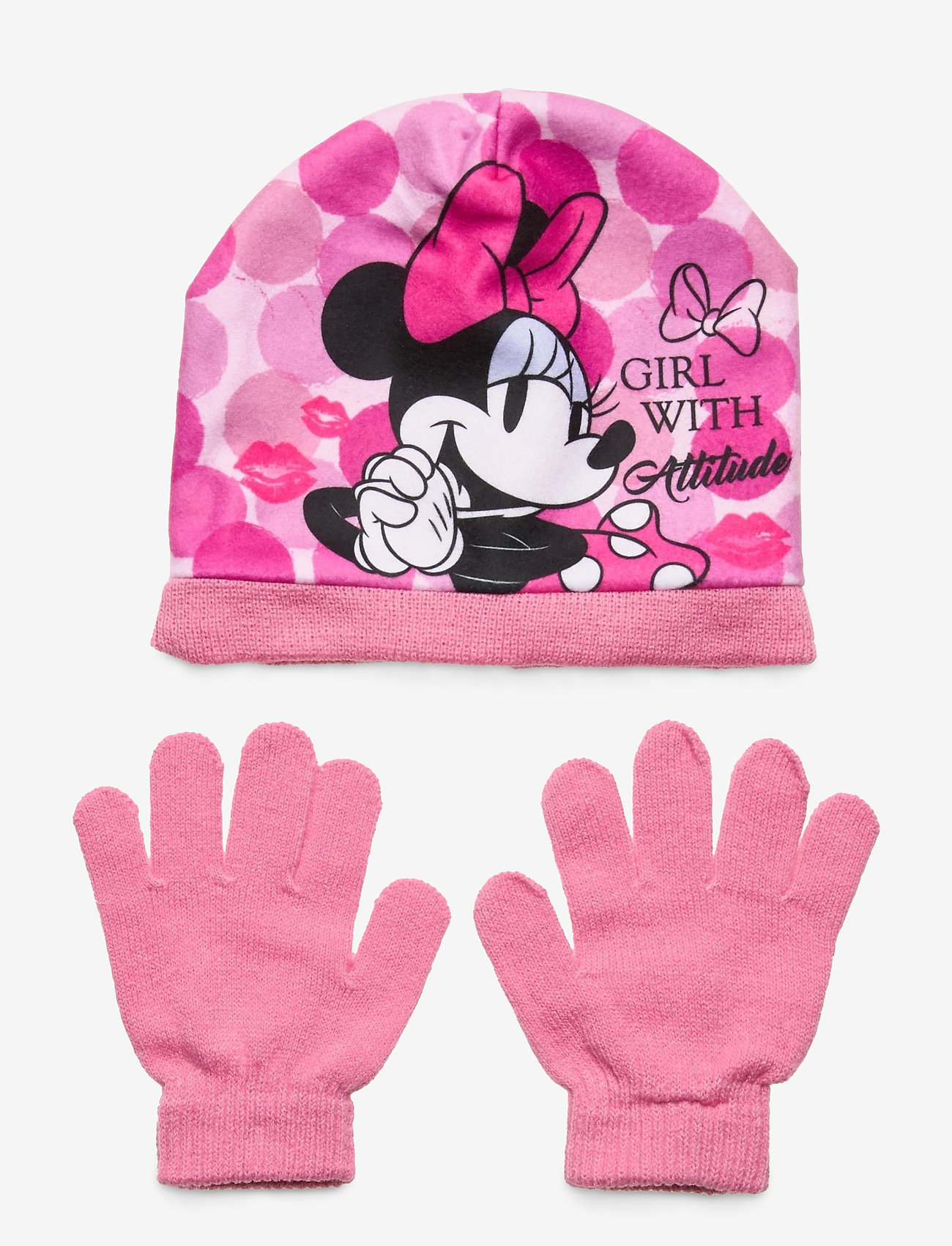 Disney - SET 2 PCS HAT & GLOVES - pink - 0