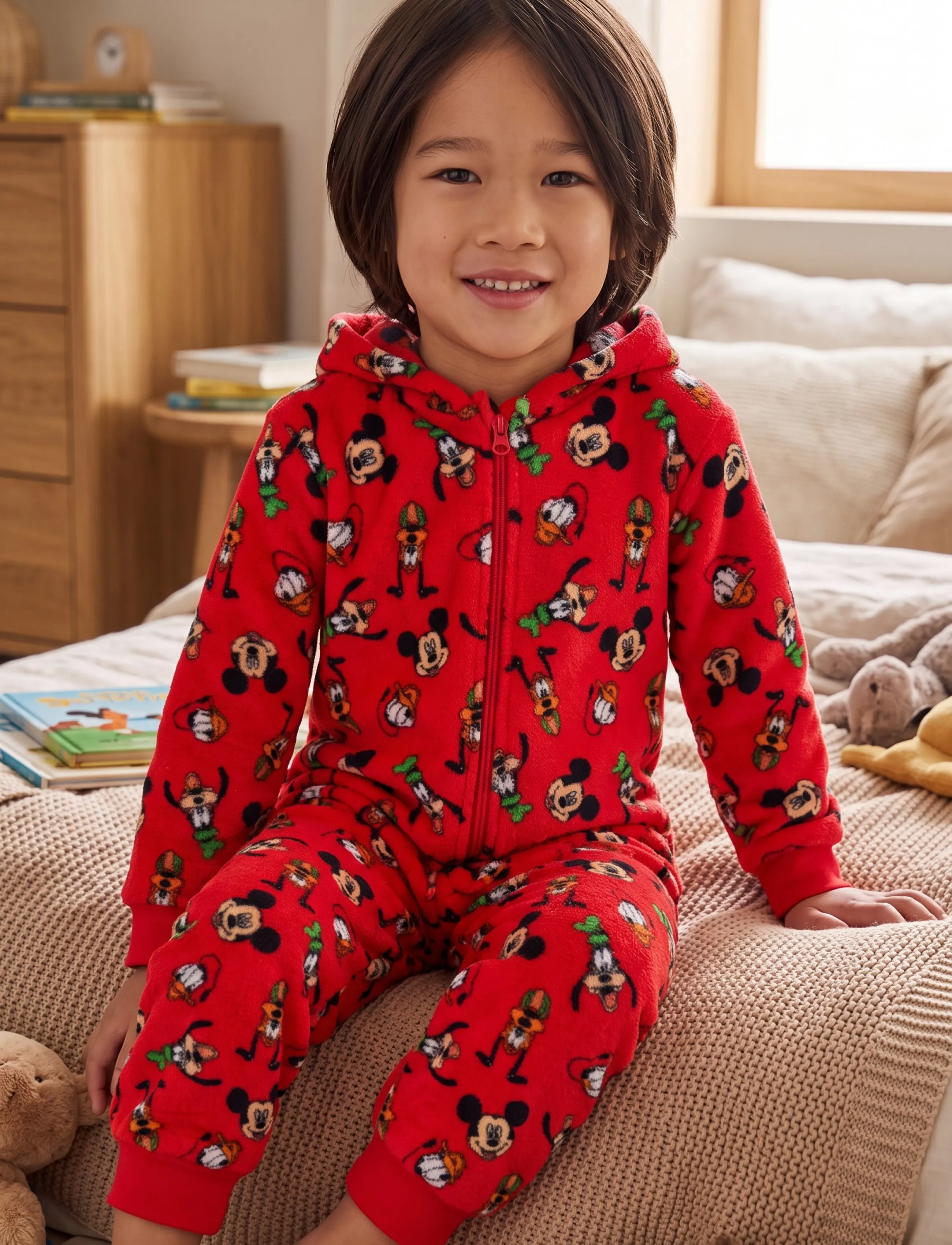 Mickey Mouse Pyjama, 98, Red, Pyjamas > Pyjamas Onesie, Børn