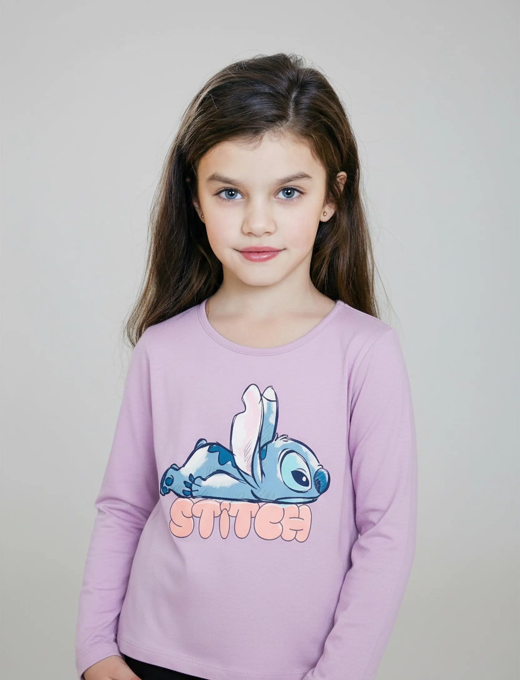 Lilo & Stitch Tshirt, 116, T-shirts, Rosa - Long-sleeved Kinder