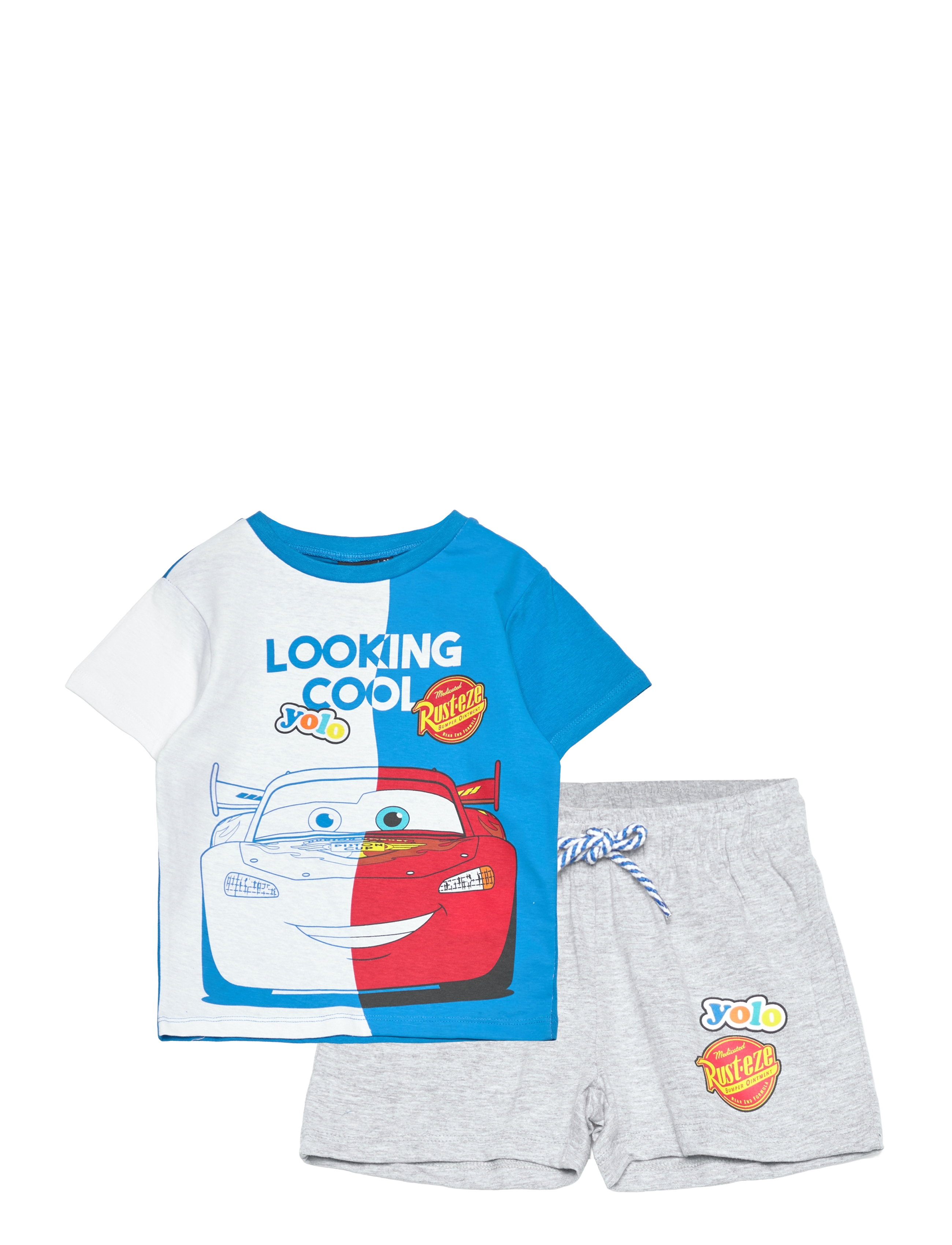 Biler T Shirt + Short, 116, Sets, Blau - Sets With Short-sleeved T-shirt, Kinder