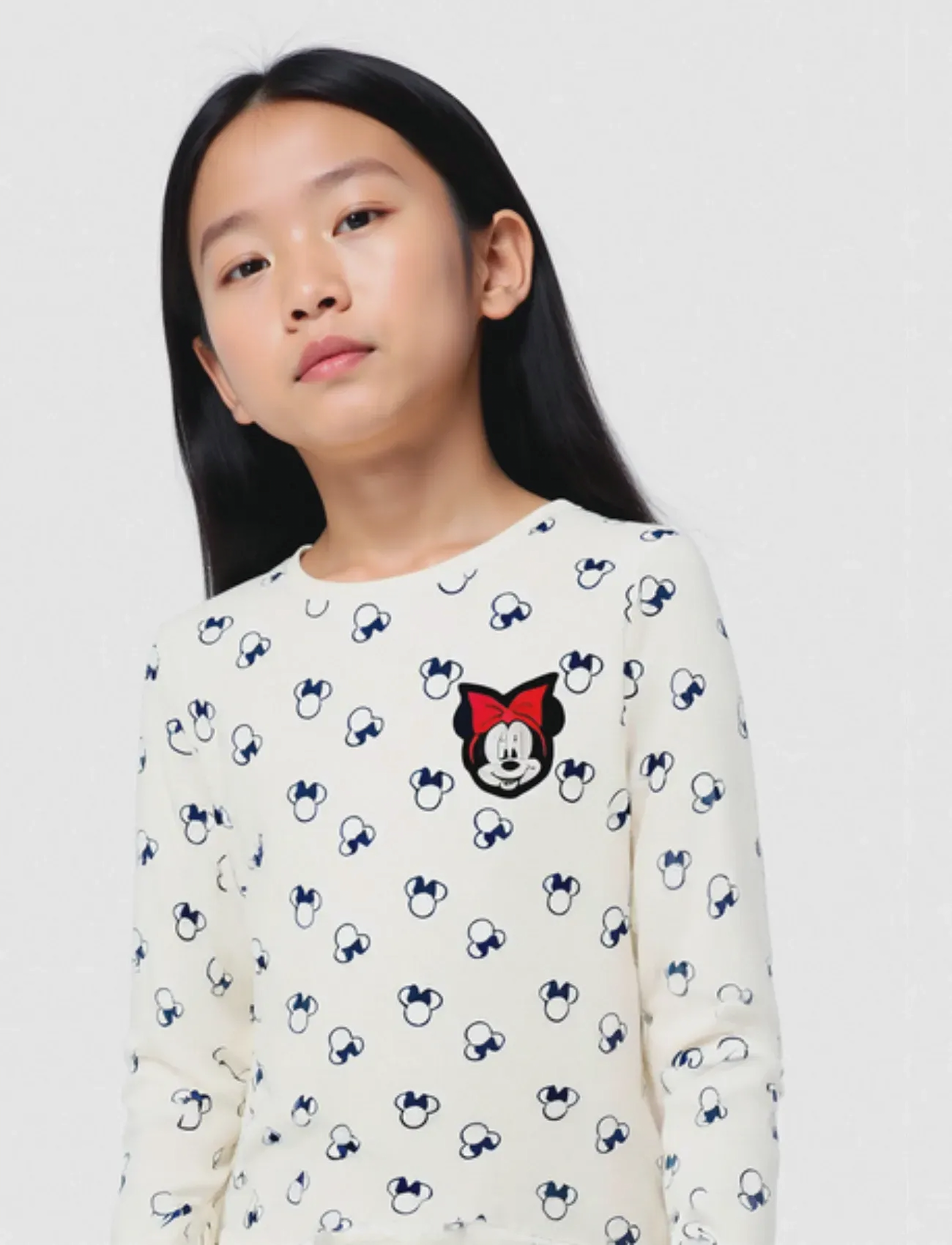 Minnie Mouse Tshirt, 116, T-shirts, Creme - Long-sleeved Kinder