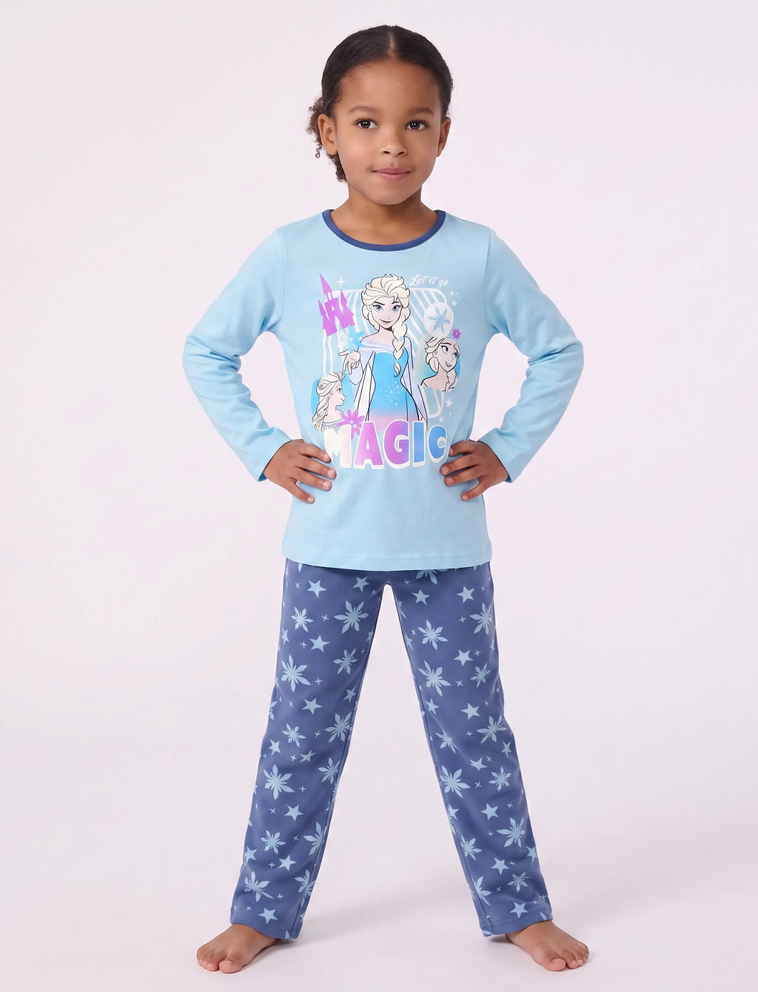 Frozen Pyjama, Børn, Børne Pyjamas Sæt, Blå, Str: 98