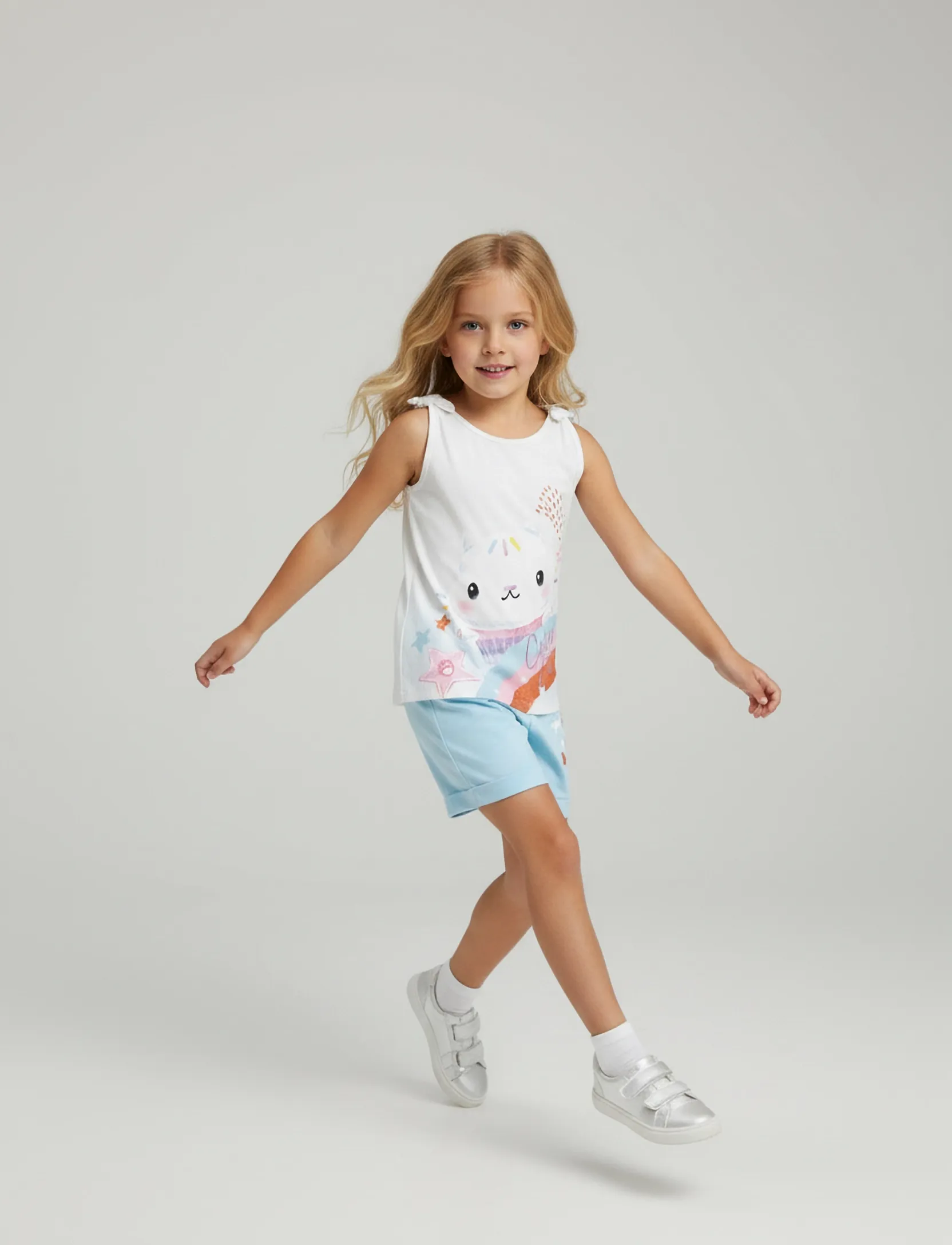 Gabby's Dollhouse T SHIRT + SHORT - Sets mit kurzärmeligem T-Shirt - WHITE / white