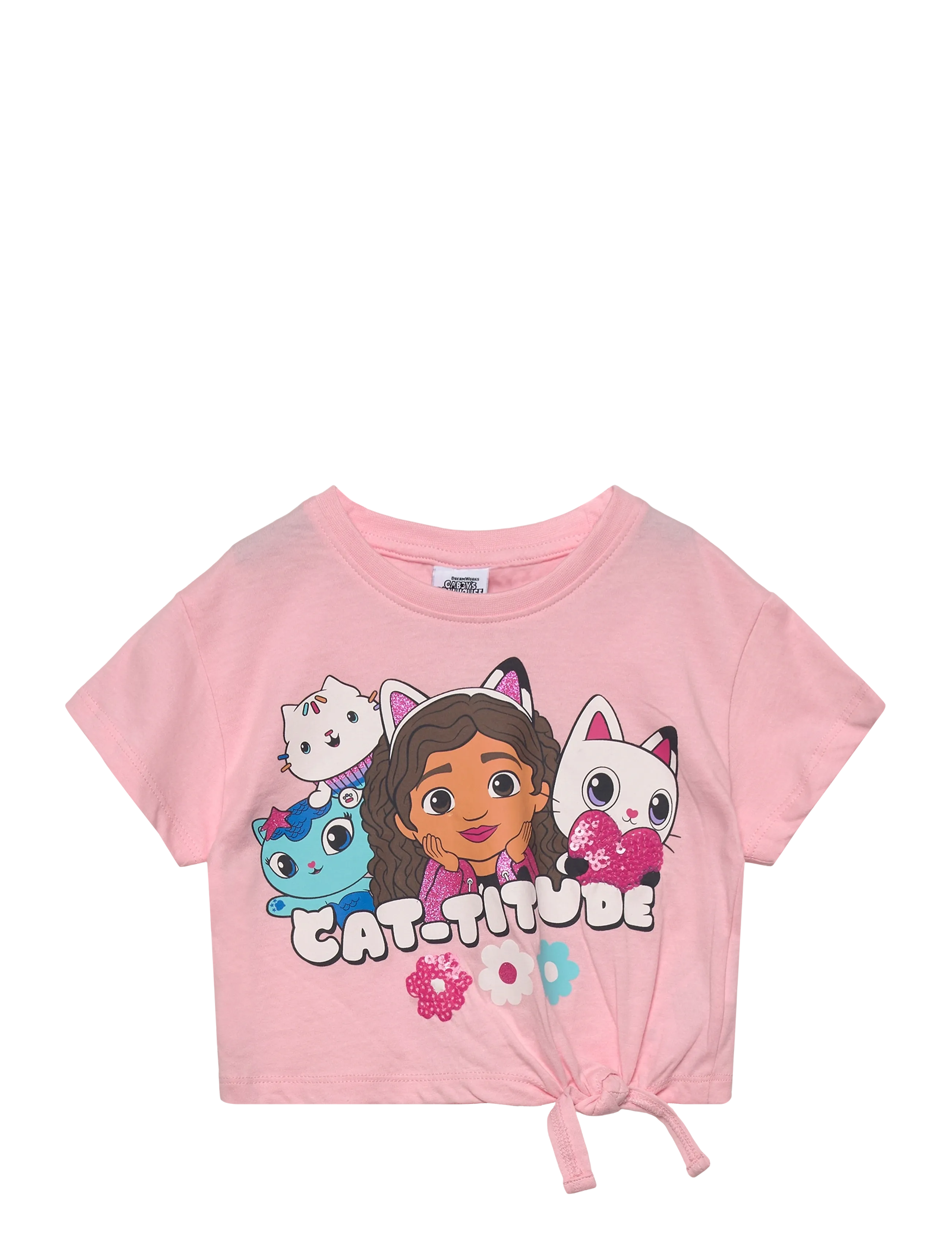 Gabby's Dollhouse Tshirt, Sløjfe T-Shirt, Pink, Str: 128