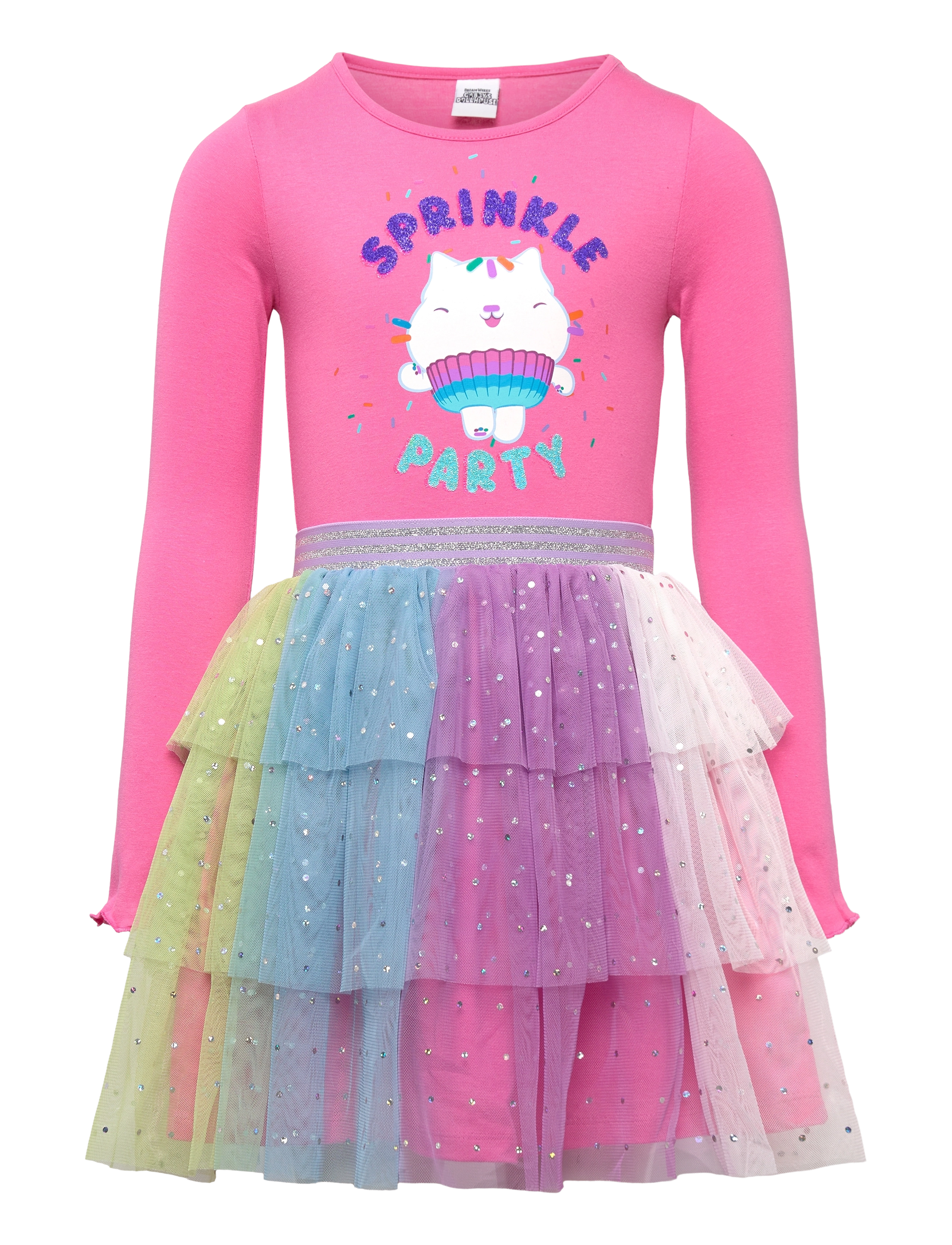 Gabby's Dollhouse Dress, Børn, Langærmet Tutu Kjole, Pink, Str: 98