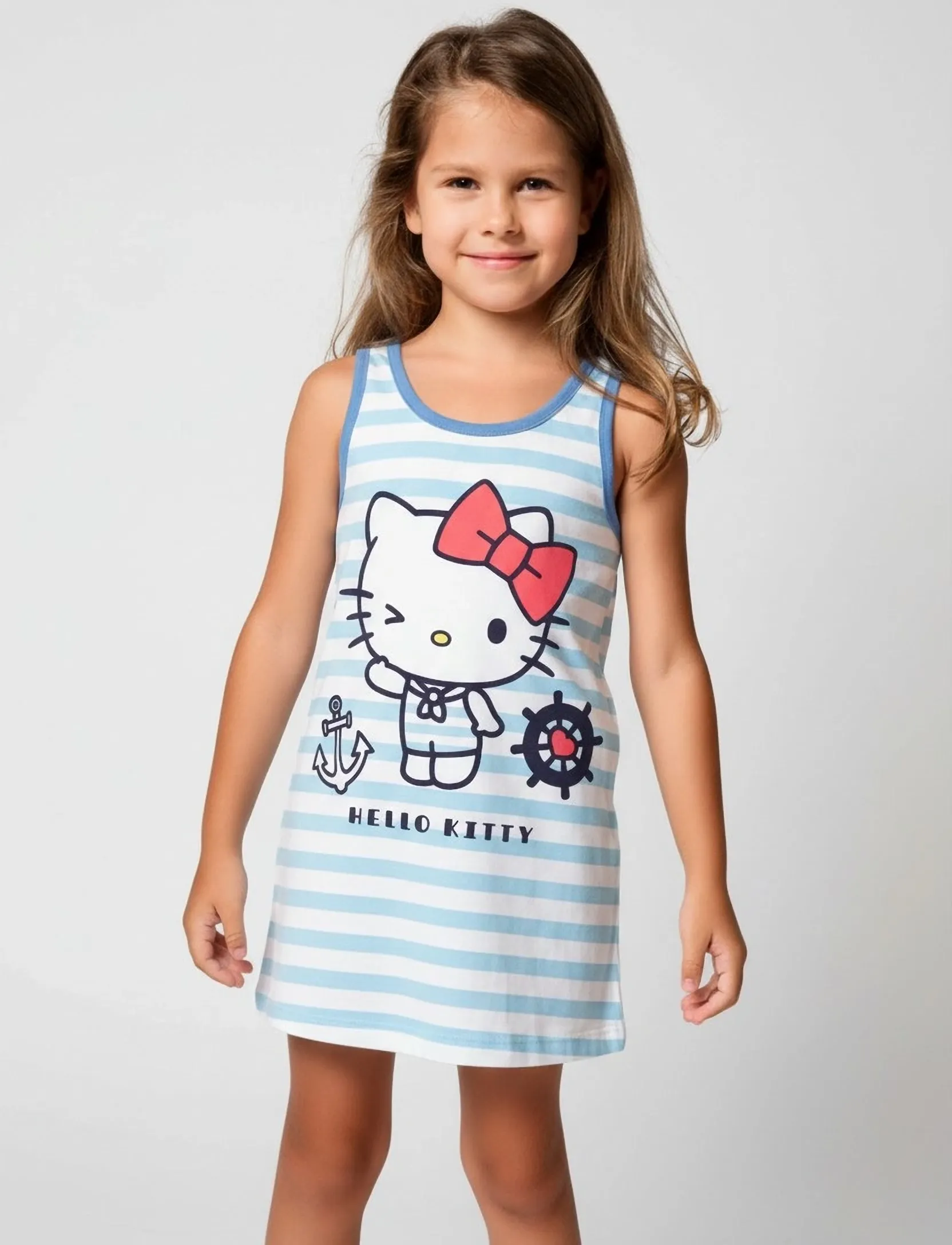 Hello Kitty Dress, 104, Casual Dresses, Blau - Sleeveless Kinder