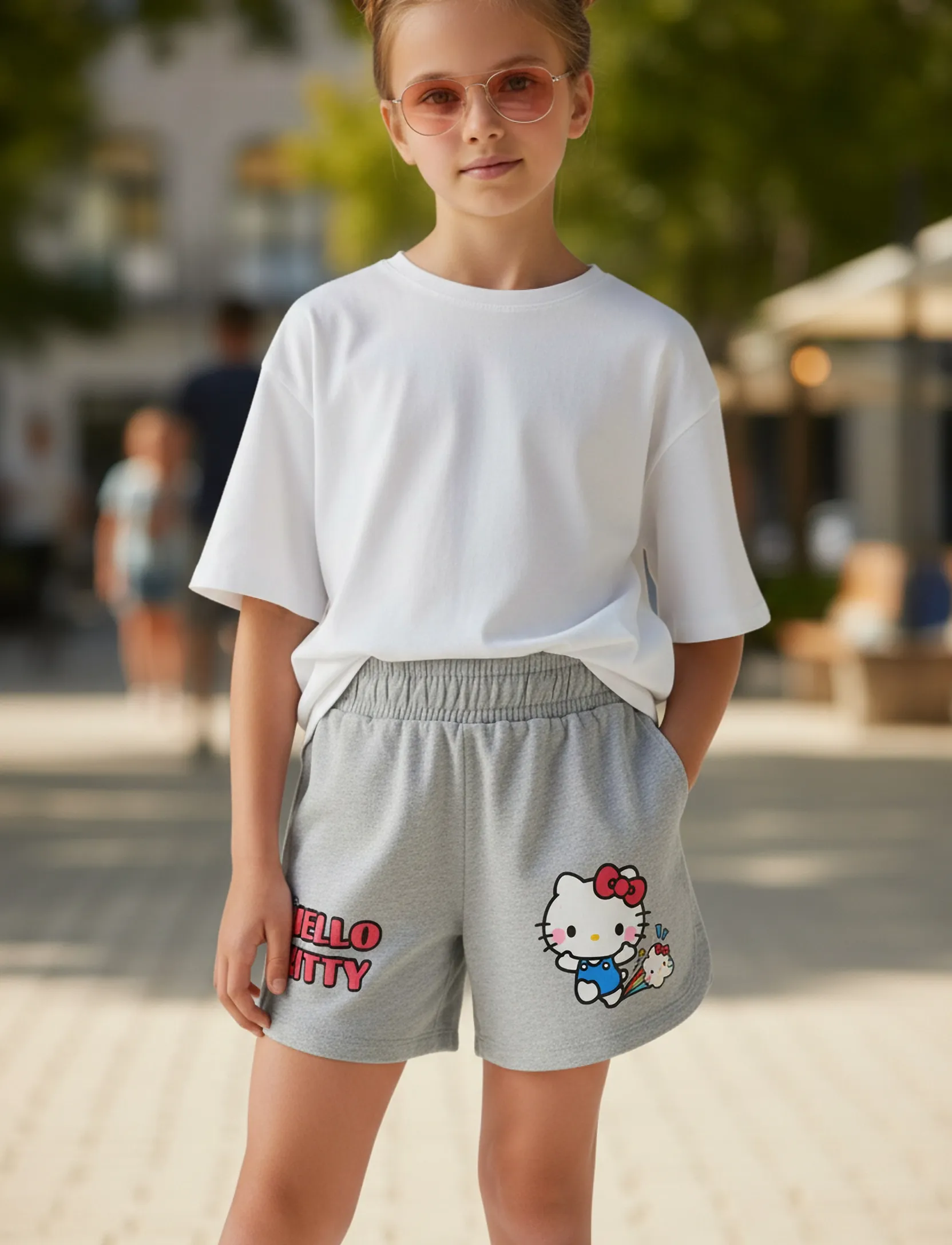 Hello Kitty Pants, 98, Grey, Shorts > Svedeshorts, Børn