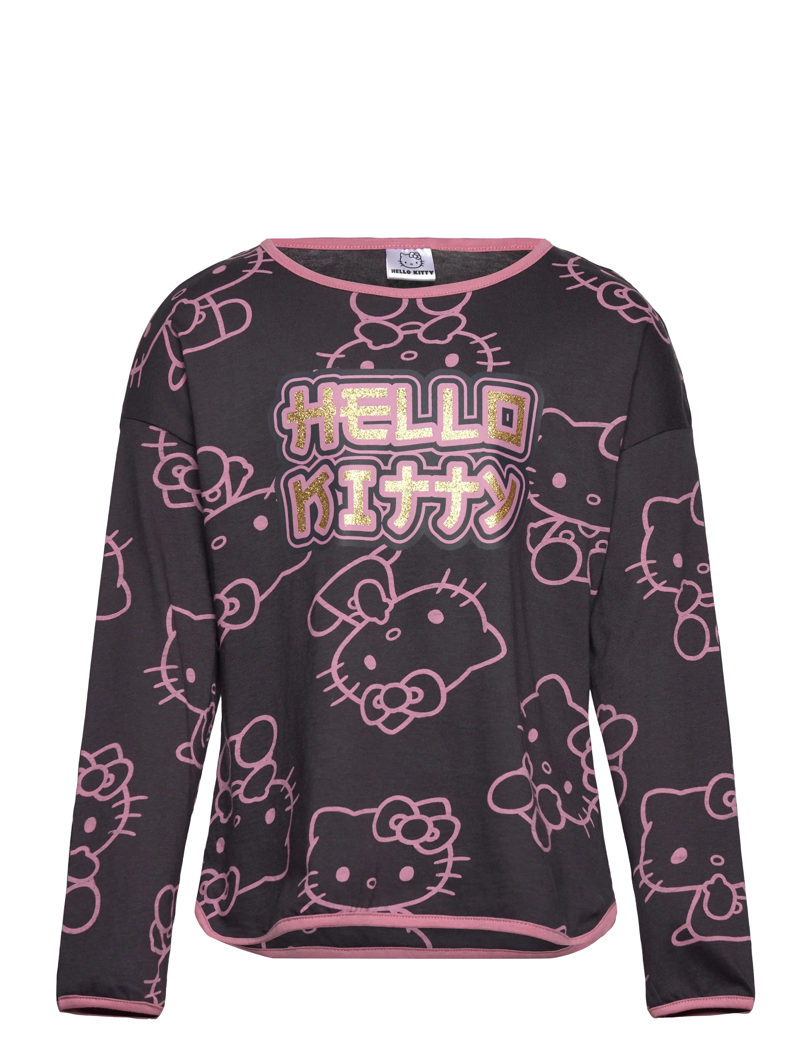 Hello Kitty Tshirt, 116, T-shirts, Grau - Long-sleeved Kinder