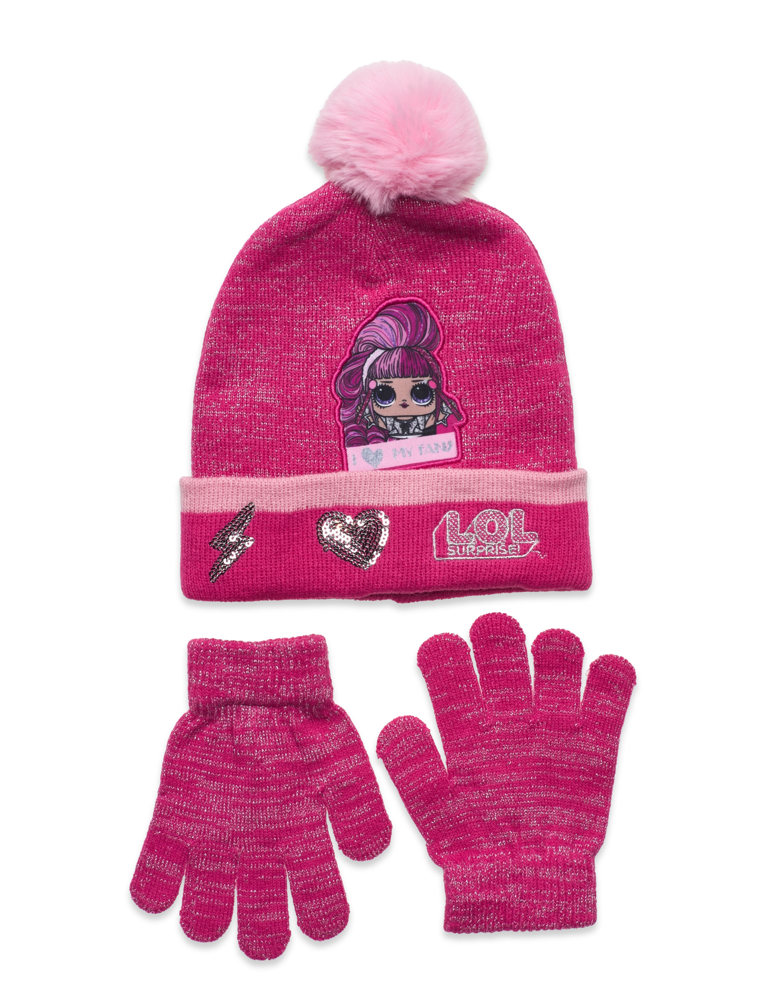 L.O.L Set Basecap + Glooves Pink - 52 - Kinder