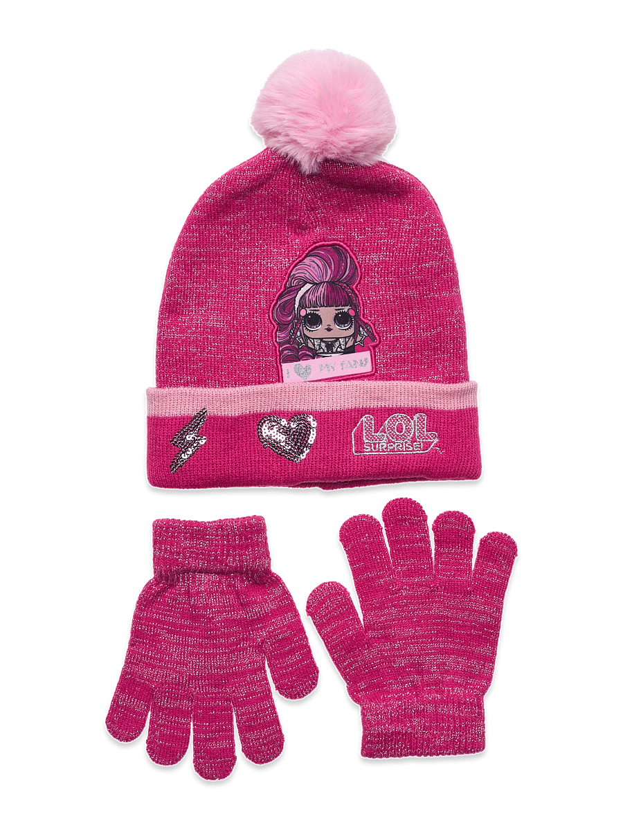 L.O.L - SET CAP + GLOOVES - akcesoria - fushia - 0
