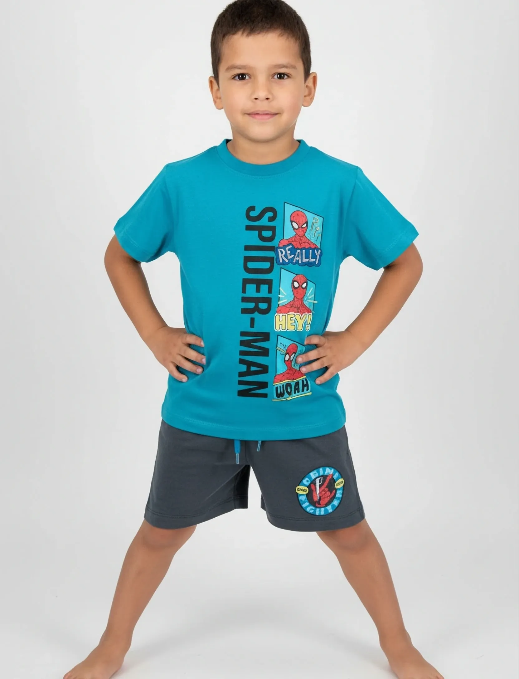 Spider-man SET - Set med kortärmad t-shirt - TURQUOISE / grey