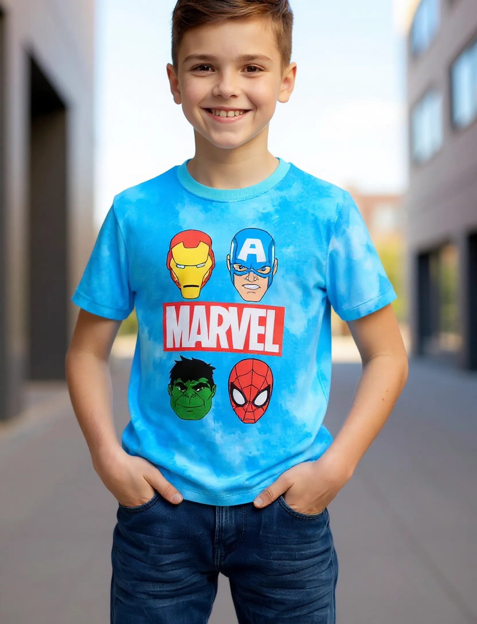 Marvel Tshirt, 104, T-shirts, Blau - Short-sleeved, Kinder