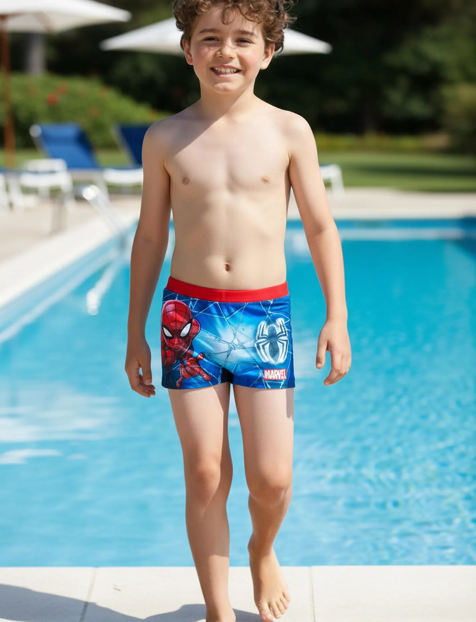 Spider-man Swimwear, Børn, Børne Spider-Man Badeshorts, Multi/mønstret, Str: 128