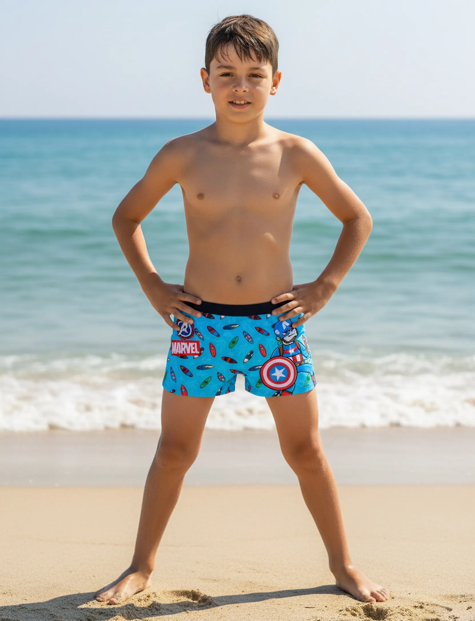 Marvel Swimwear, Børn, Karakter Badeshorts, Blå, Str: 116