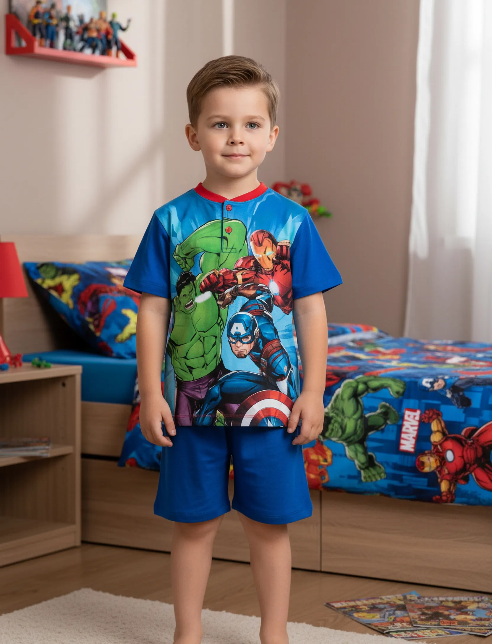 Marvel Pyjama, 104, Blue, Pyjamas > Pyjamas-Sæt, Børn