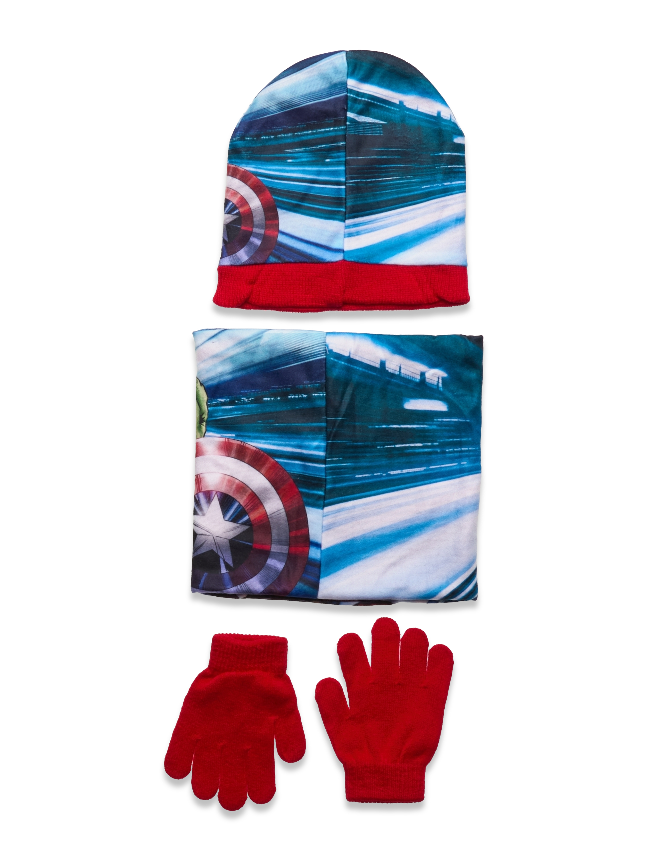 Marvel - SET 3 PCS BONNET+COLLAR+GLOVES - red - 2