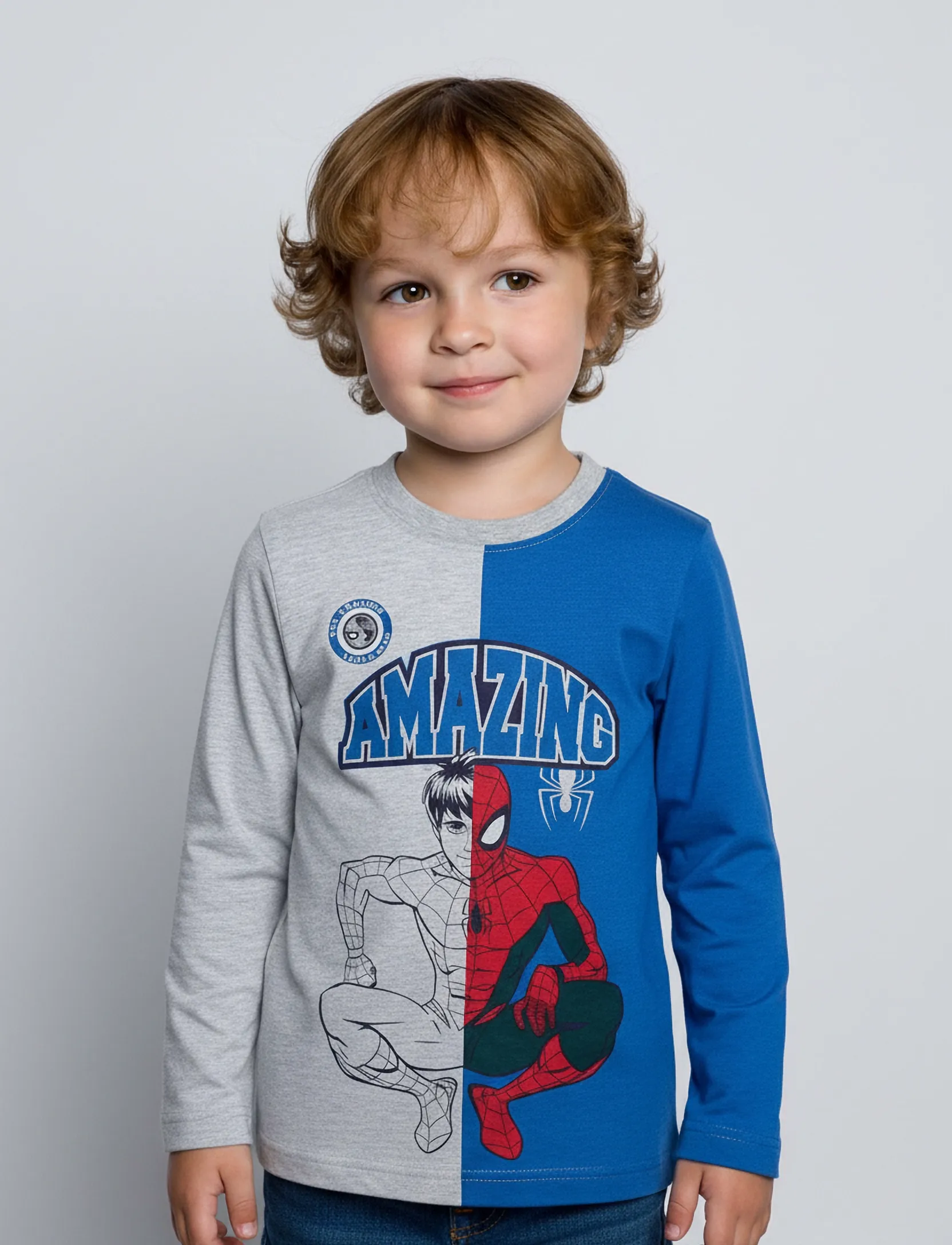 Spider-man Tshirt, 98, Grey, T-Shirts > Langærmede T-shirts, Børn