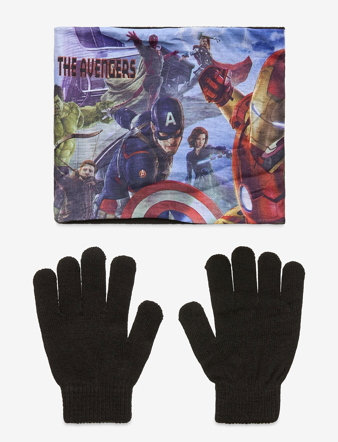 SET 2 PCS COLLAR GLOVES - BLACK