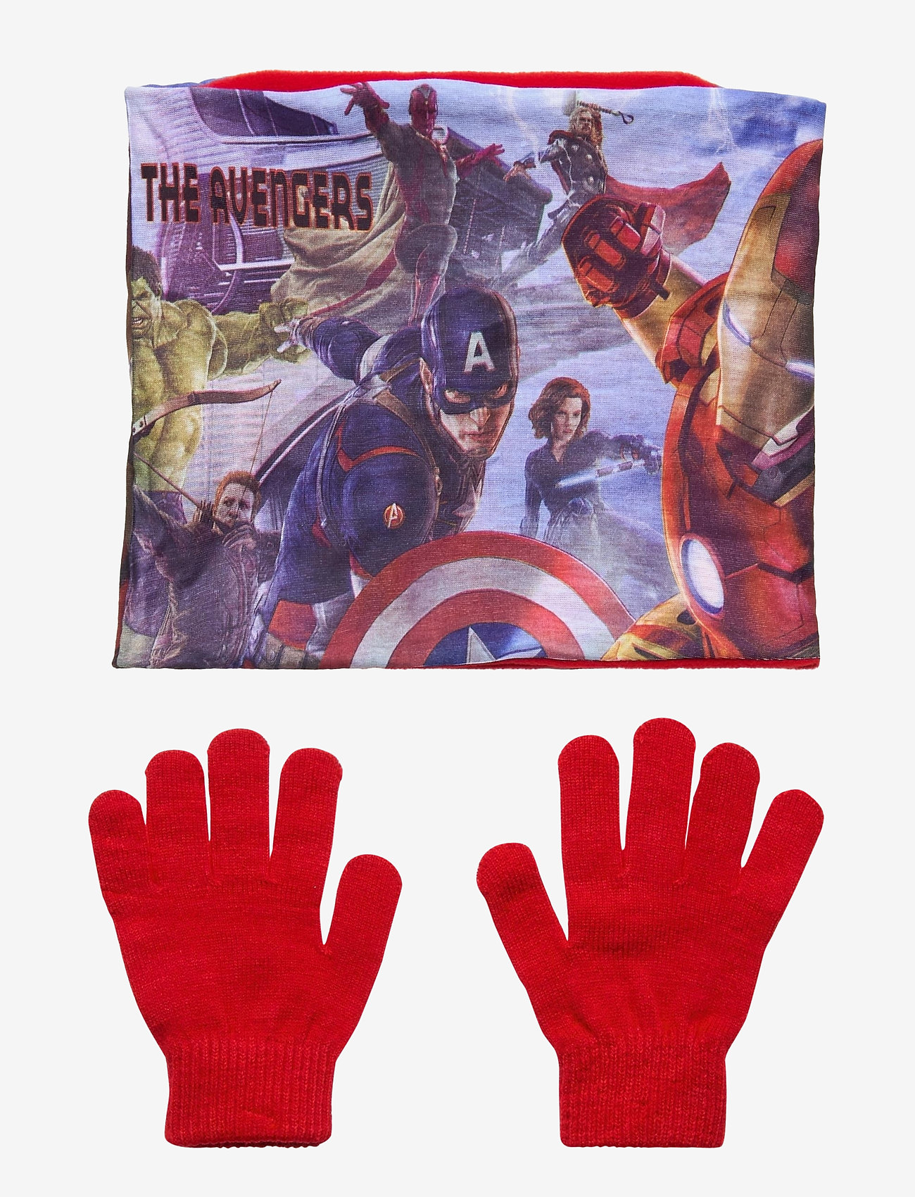 SET 2 PCS COLLAR GLOVES - RED