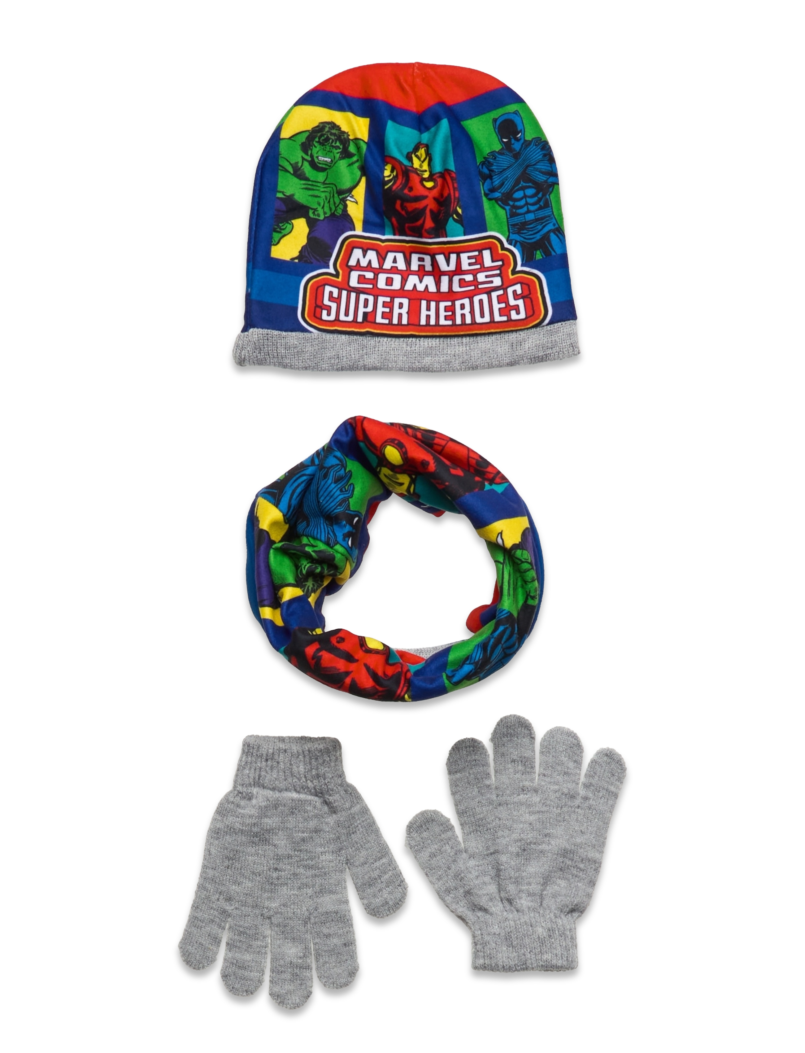 Marvel - SET 3 PCS BONNET+COLLAR+GLOVES - light grey - 1