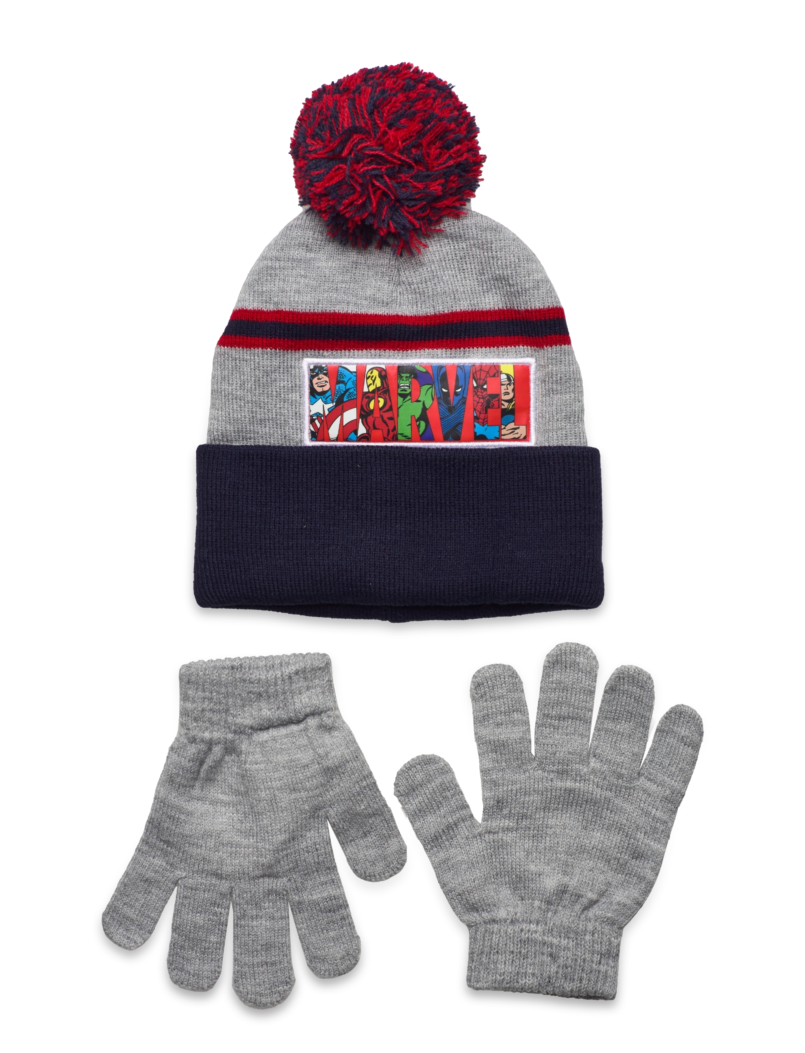 MARVEL Bonnet + Handschuhe Grau - 54 - Kinder