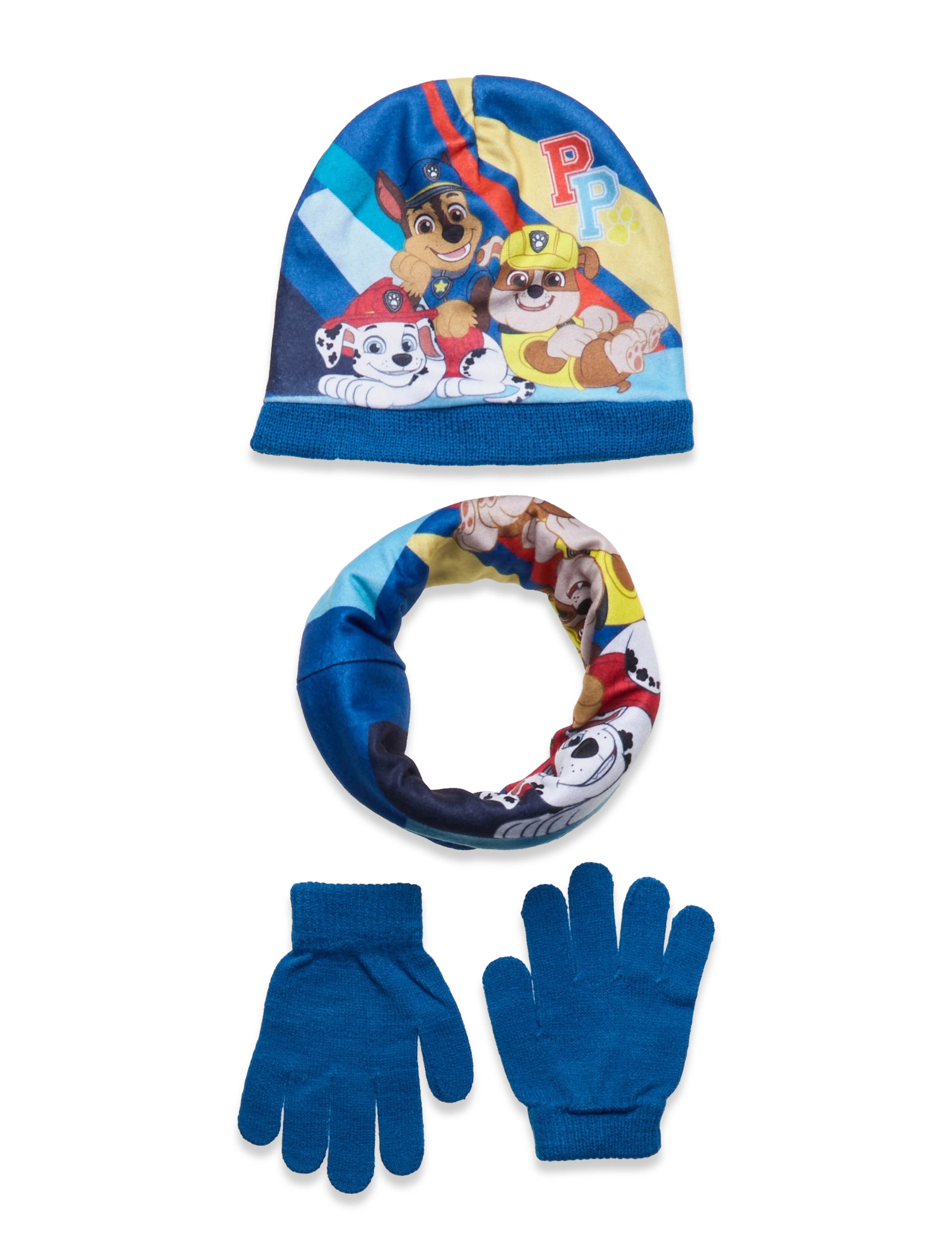 Paw Patrol - SET 3 PCS BONNET+COLLAR+GLOVES - blue - 1
