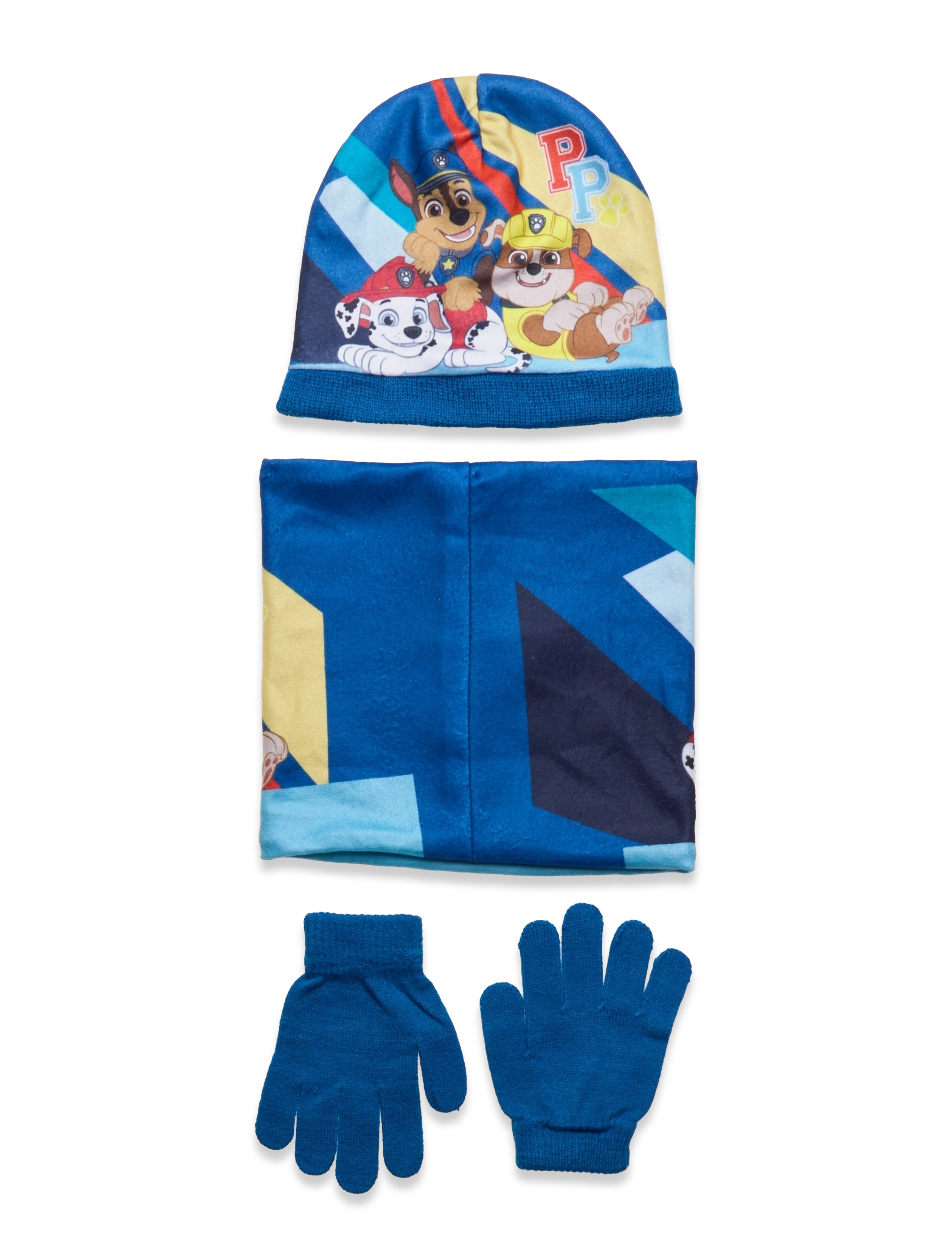 Paw Patrol - SET 3 PCS BONNET+COLLAR+GLOVES - blue - 2