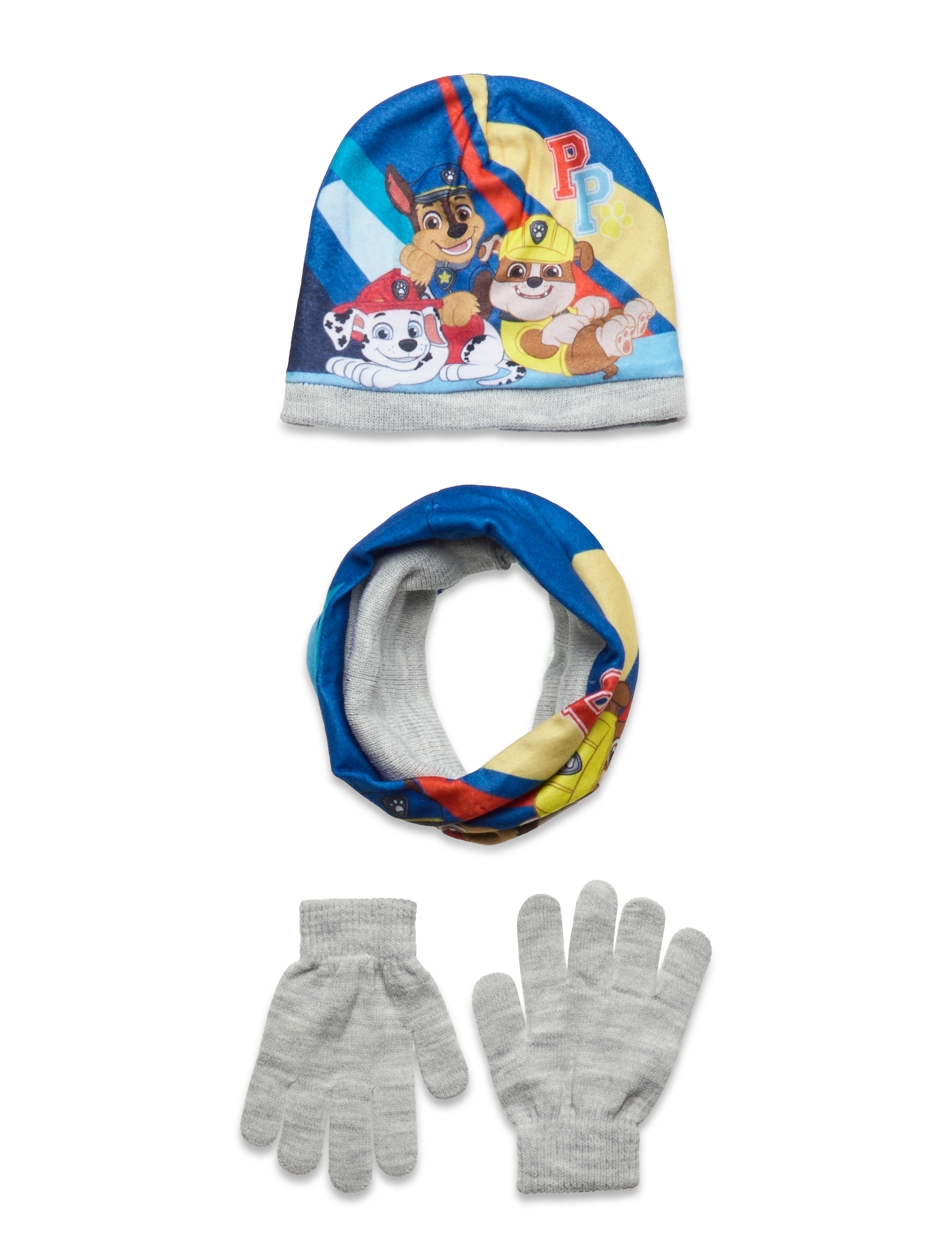 Paw Patrol - SET 3 PCS BONNET+COLLAR+GLOVES - light grey - 1