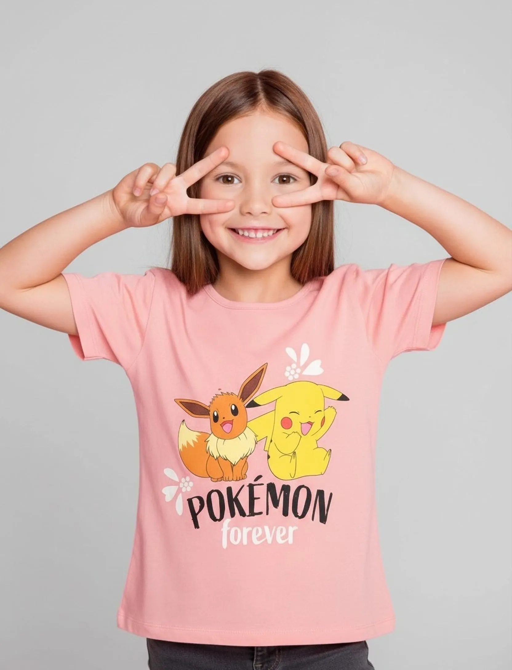 Pókemon Tshirt, Børn, Pokémon T-shirt, Pink, Str: 104