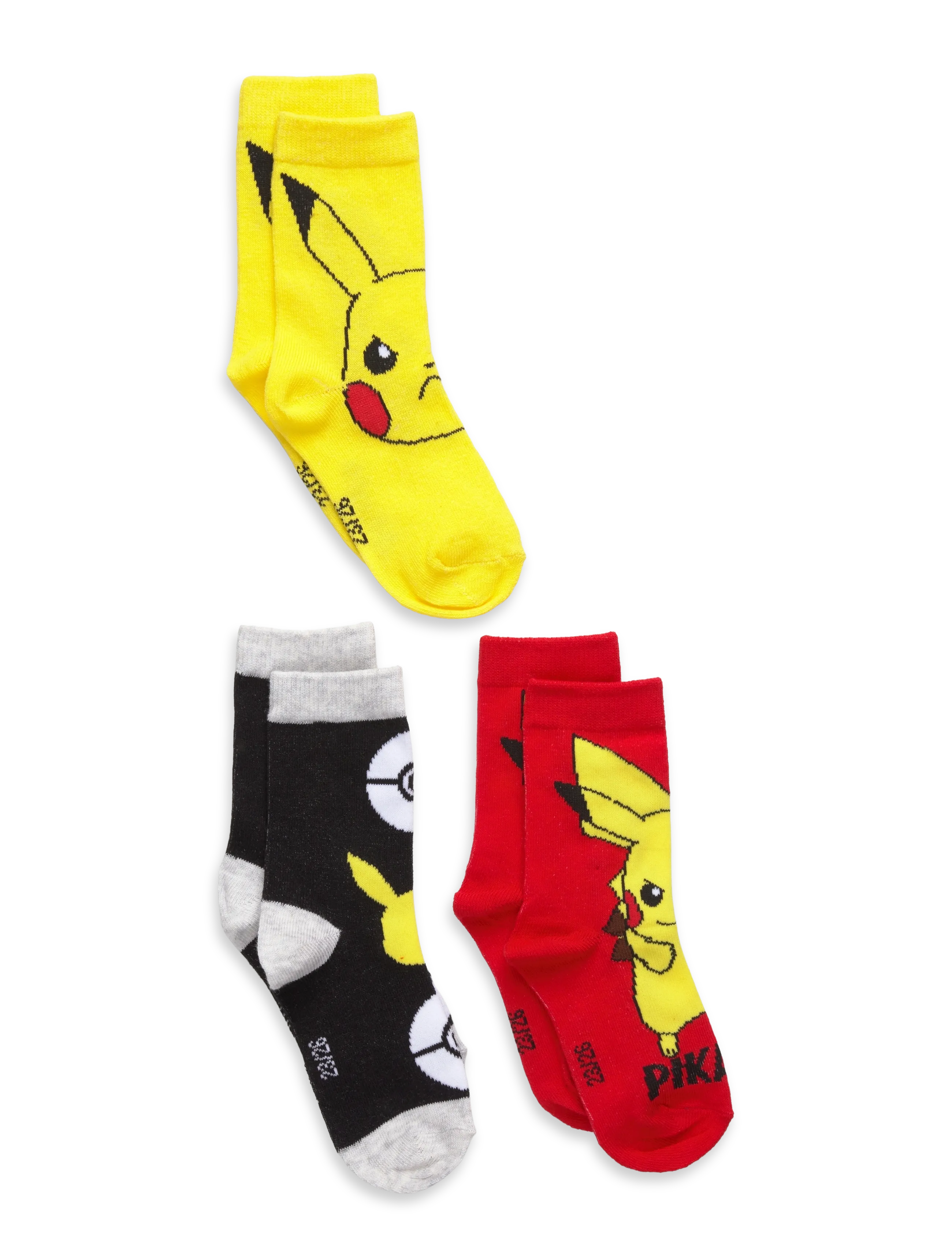 Pókemon Socks, Børn, Pikachu Sokker, Multi/mønstret, Str: 23/26