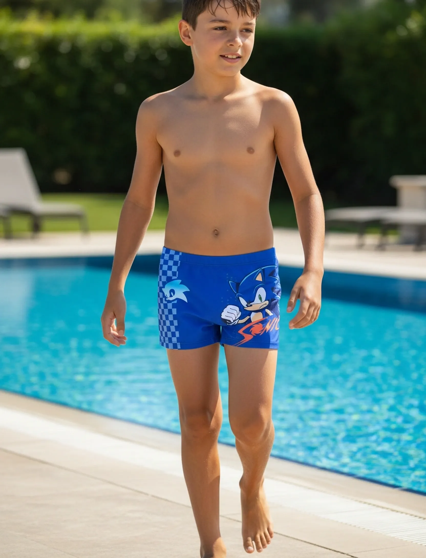 Sonic Swimwear, Børn, Sonic Badeshorts, Blå, Str: 152