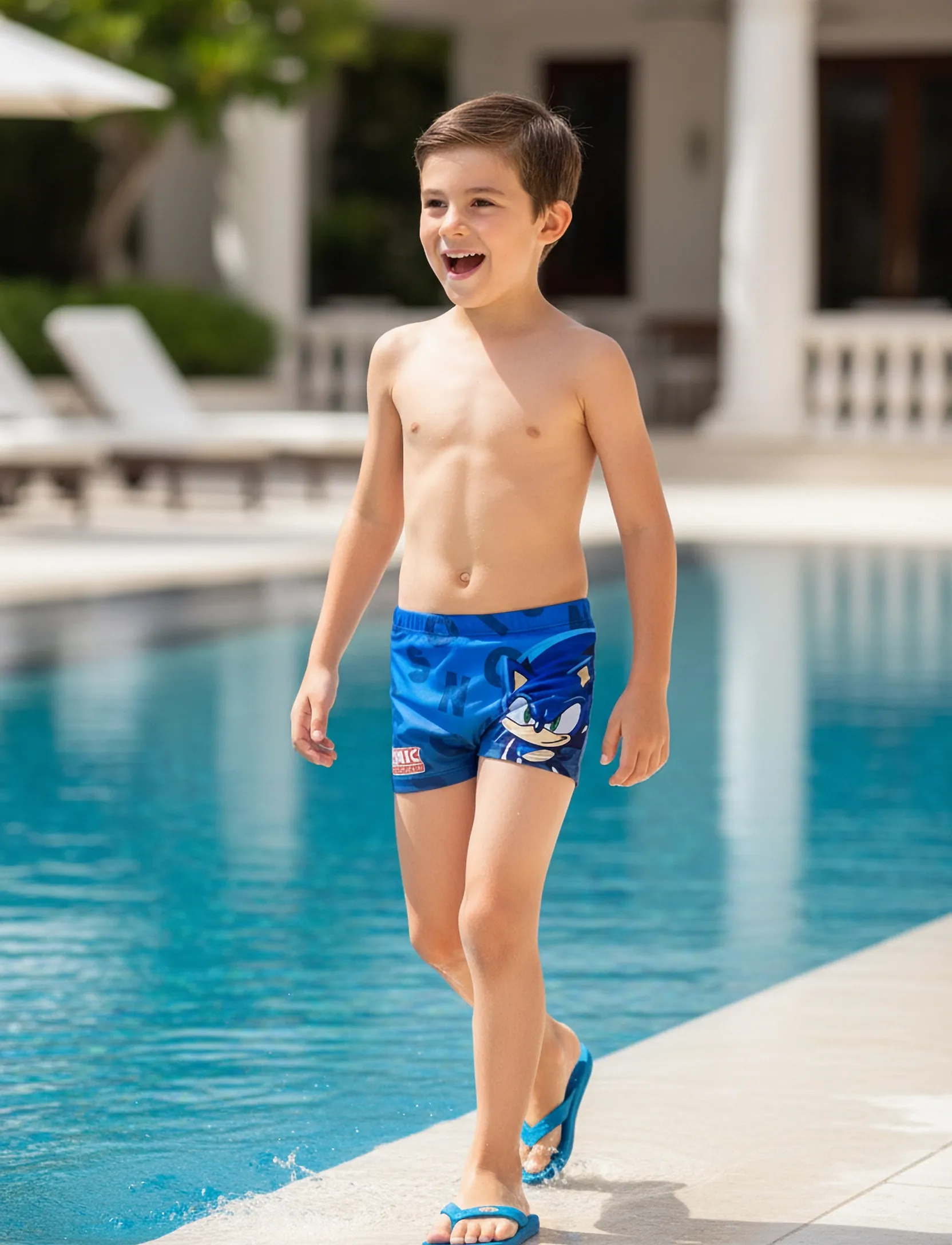 Sonic Swimwear, Børn, Børne Badeshorts, Blå, Str: 140