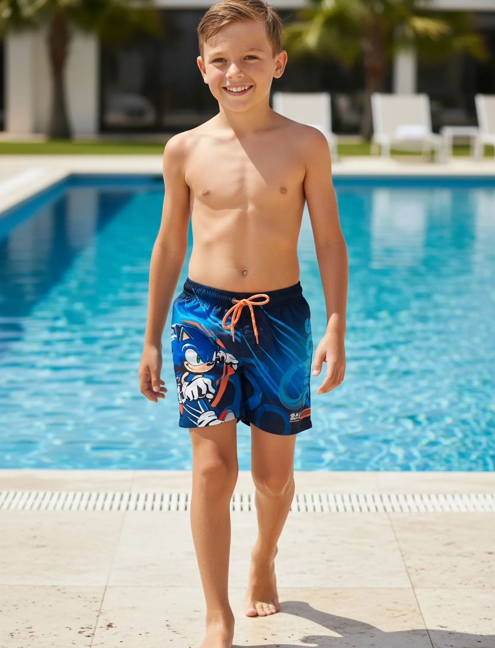 Sonic Swimwear, Børn, Børne Sonic Badeshorts, Navy, Str: 104