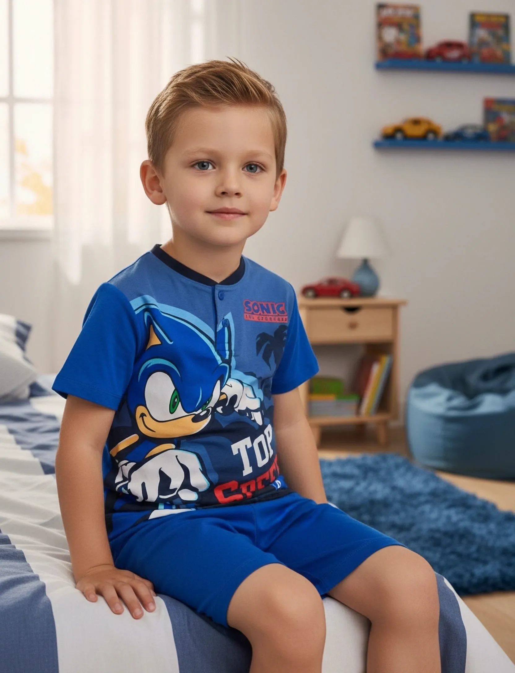 Sonic Pyjama, 116, Blue, Pyjamas > Pyjamas-Sæt, Børn