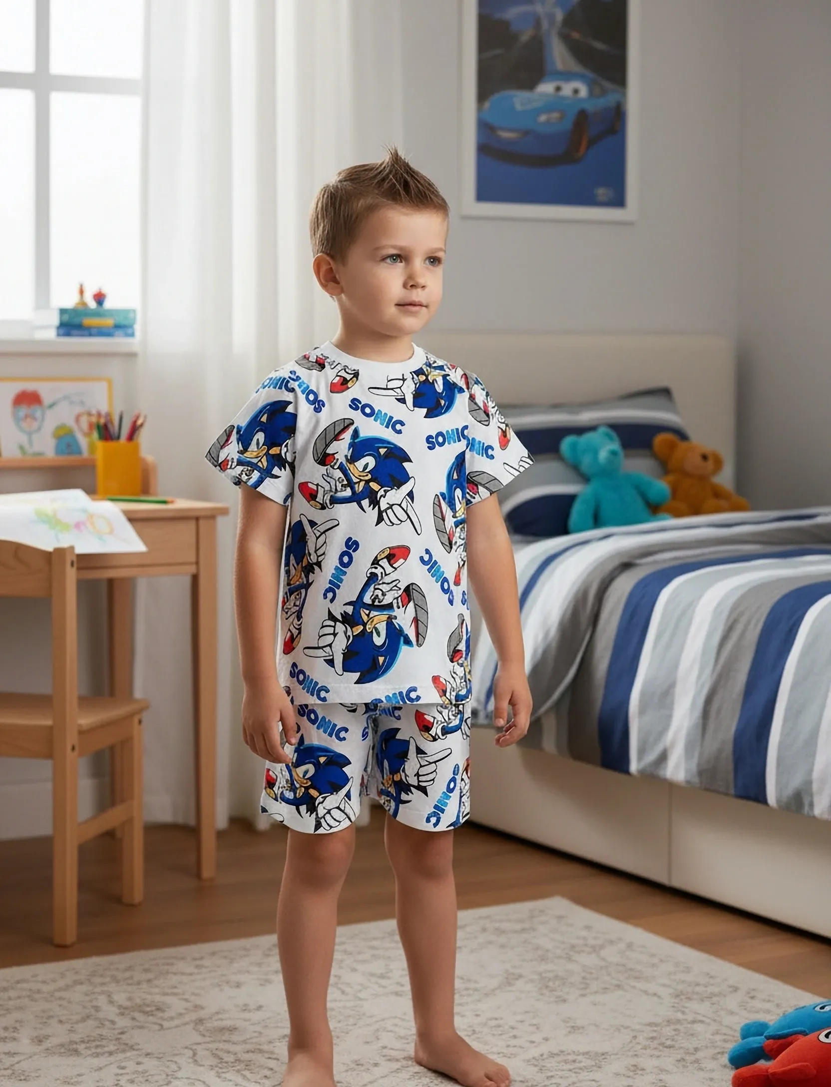 Sonic Pyjama, 152, White, Pyjamas > Pyjamas-Sæt, Børn